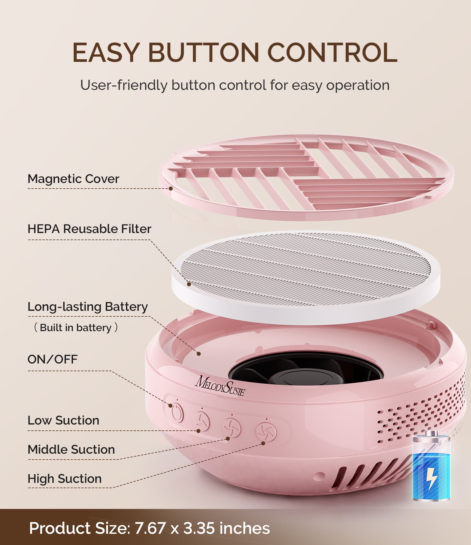 SProR Cordless & Rechargeable Nail Dust Collector Set - 图片6