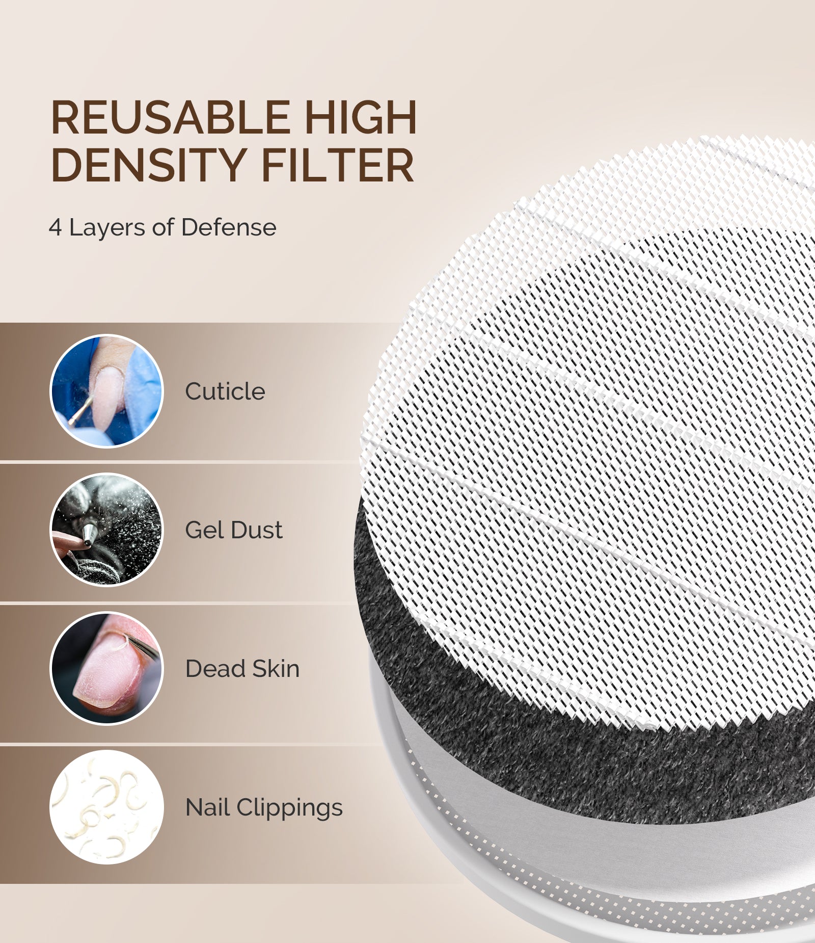 SProR Cordless & Rechargeable Nail Dust Collector - White - 图片7