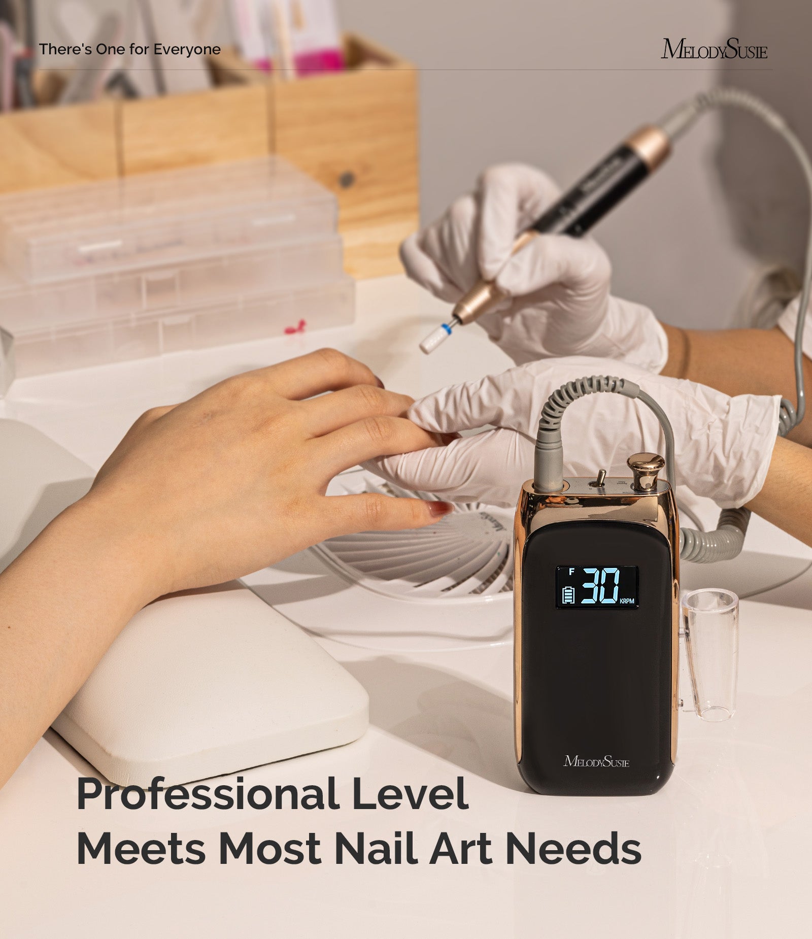 Jade(SC320C) Clip-On Vintage-Style Rechargeable Nail Drill 30,000RPM - Black - 图片3