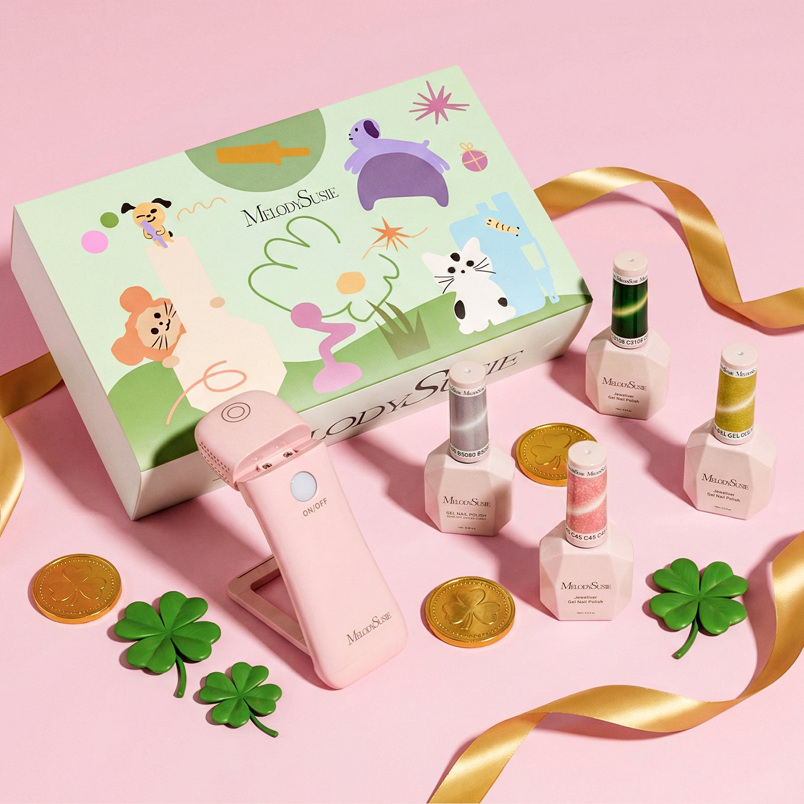St. Patrick's Day Cat Eye Nail Gel Polish Gift Box - 6 Colors - 图片2