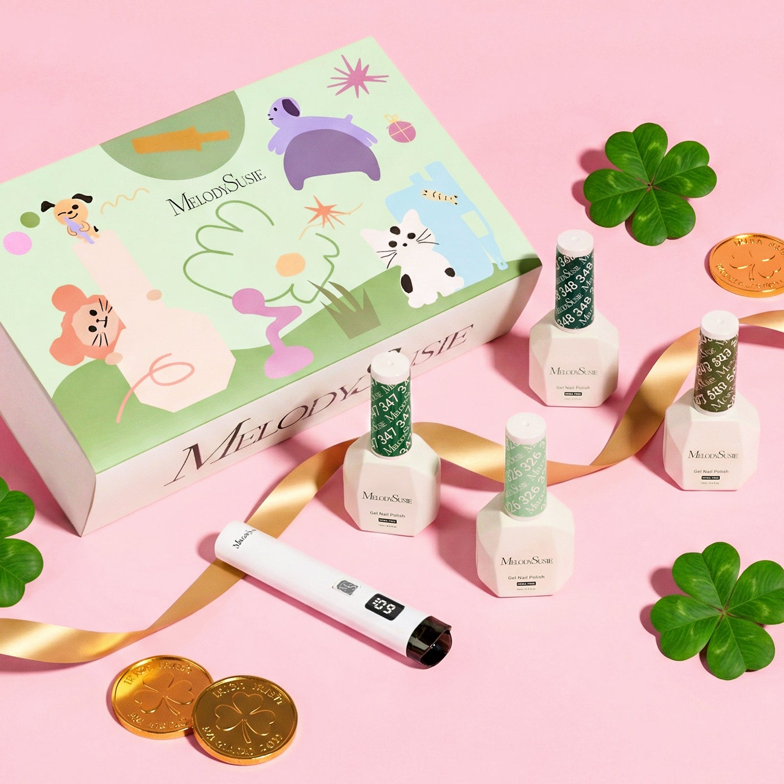 St. Patrick's Day Hema-Free Nail Gel Polish Gift Box - 4 Colors - 图片2