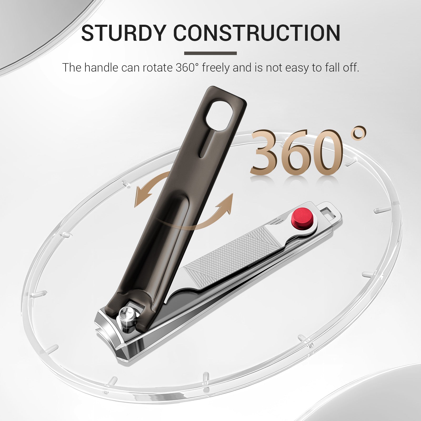 Stainless Steel Nail Clippers 3 in 1 Kit - Black - 图片5