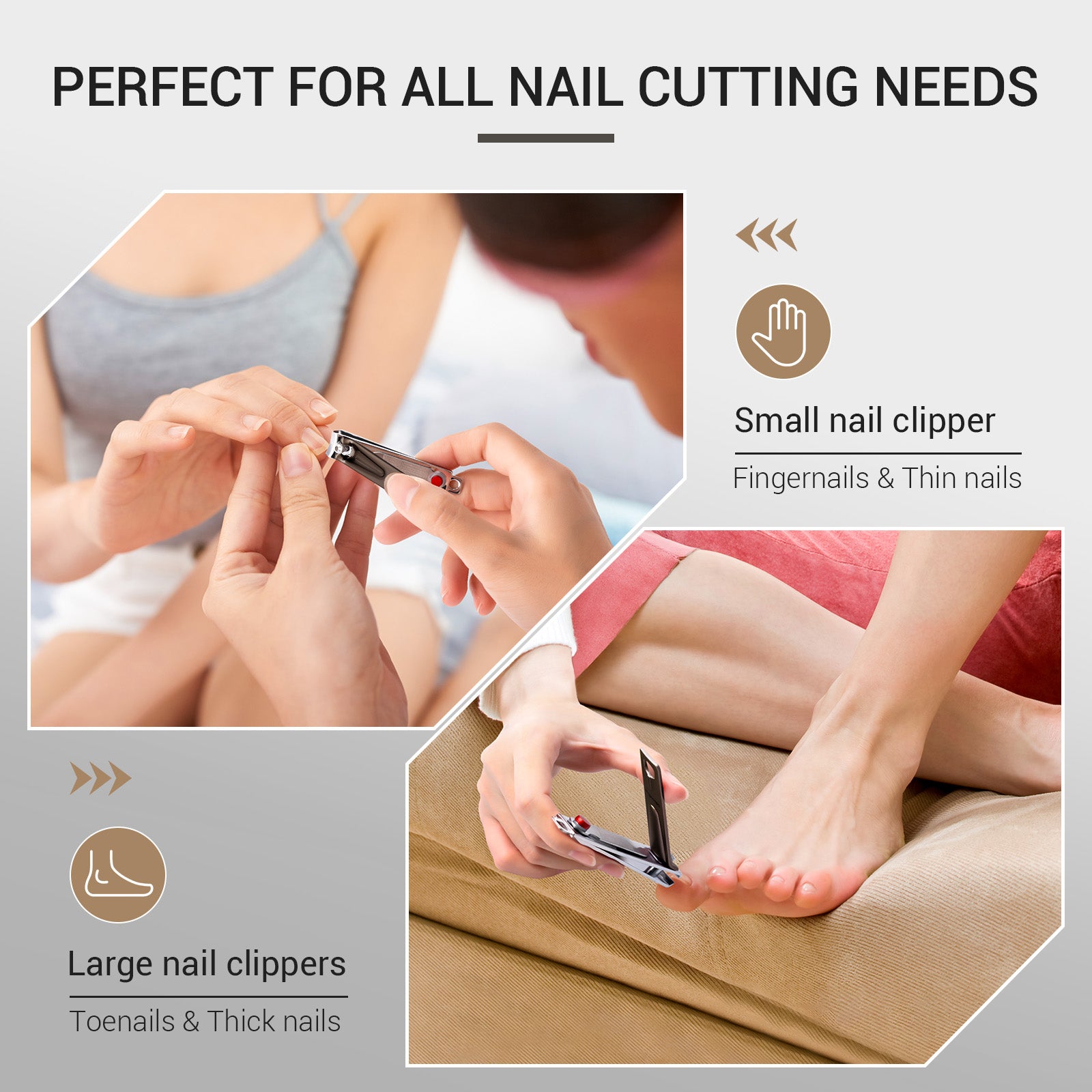 Stainless Steel Nail Clippers 3 in 1 Kit - Black - 图片7