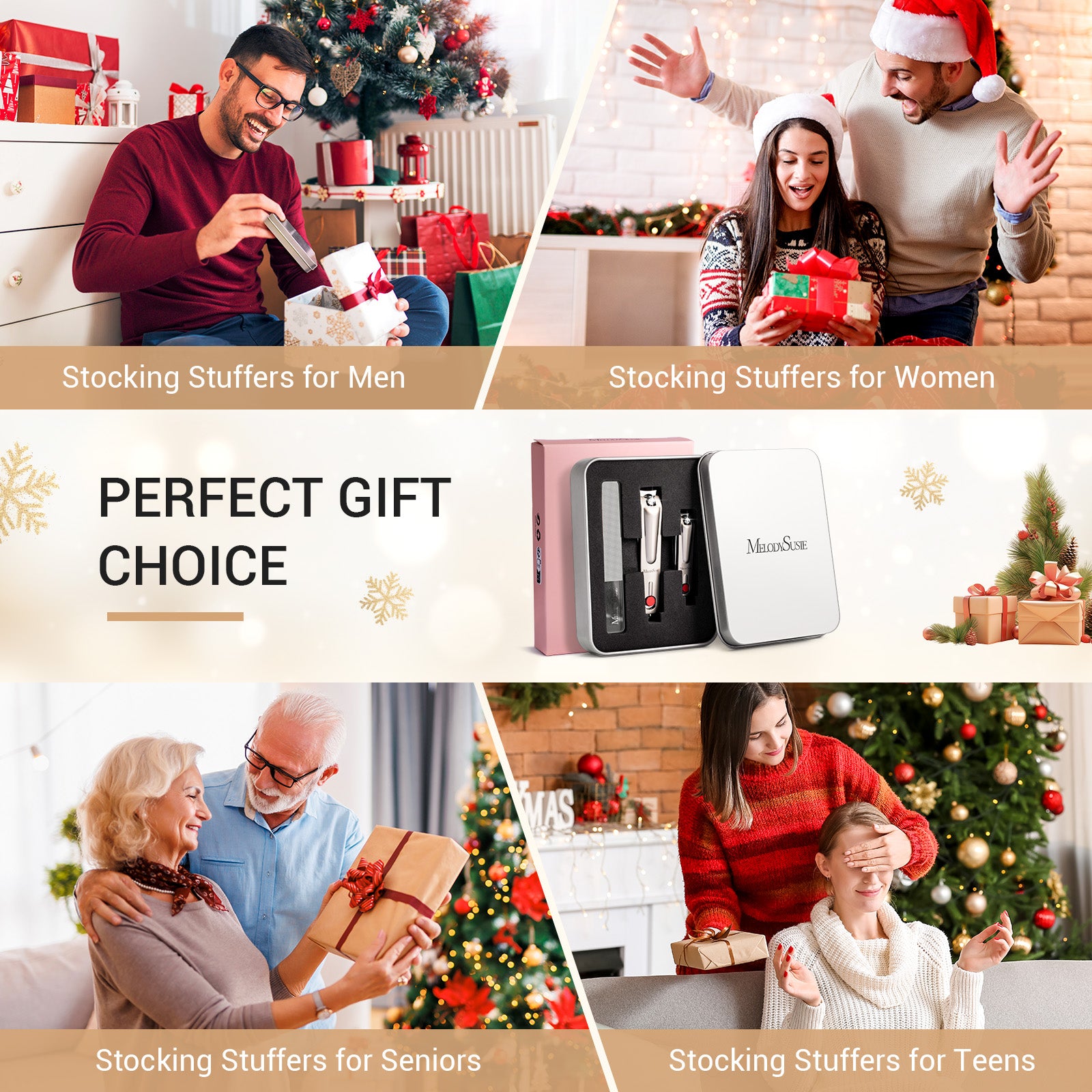 Stainless Steel Nail Clippers 3 in 1 Kit - Champagne - 图片8