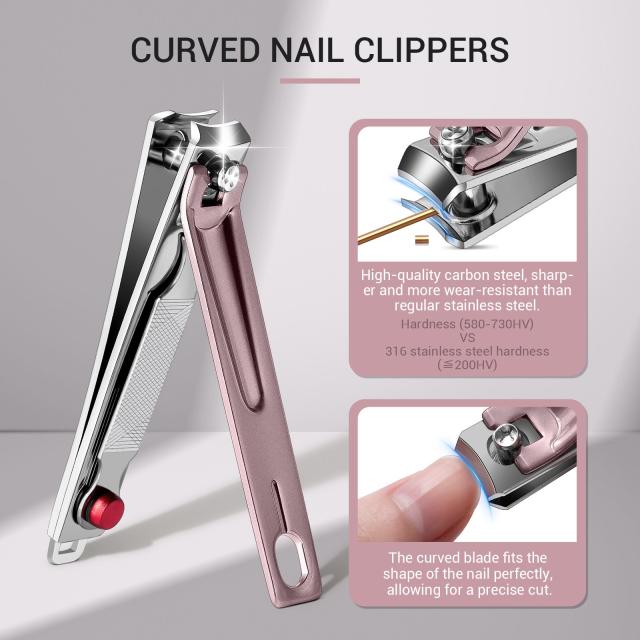 Stainless Steel Nail Clippers 3 in 1 Kit - Pink
