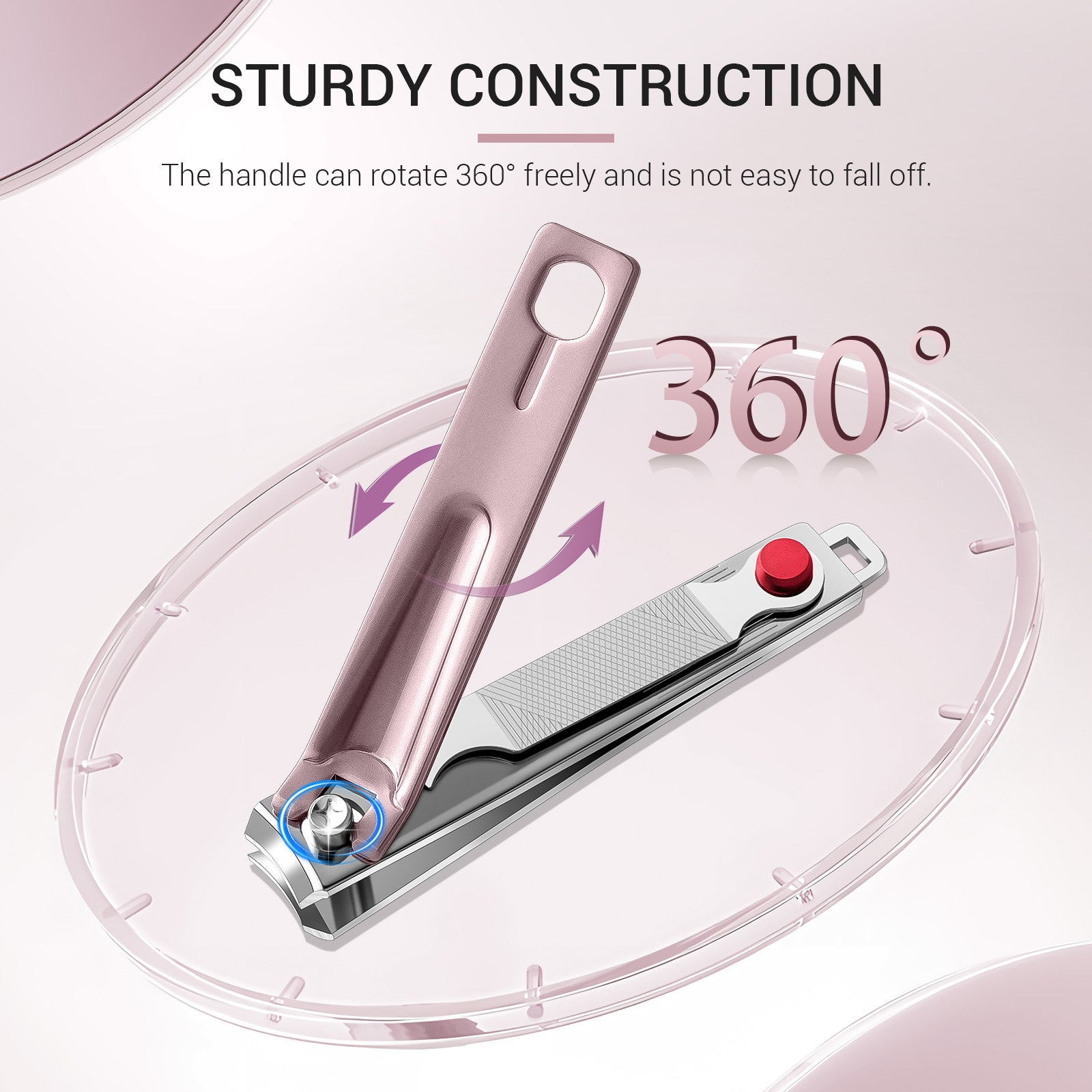 Stainless Steel Nail Clippers 3 in 1 Kit - Pink - 图片5
