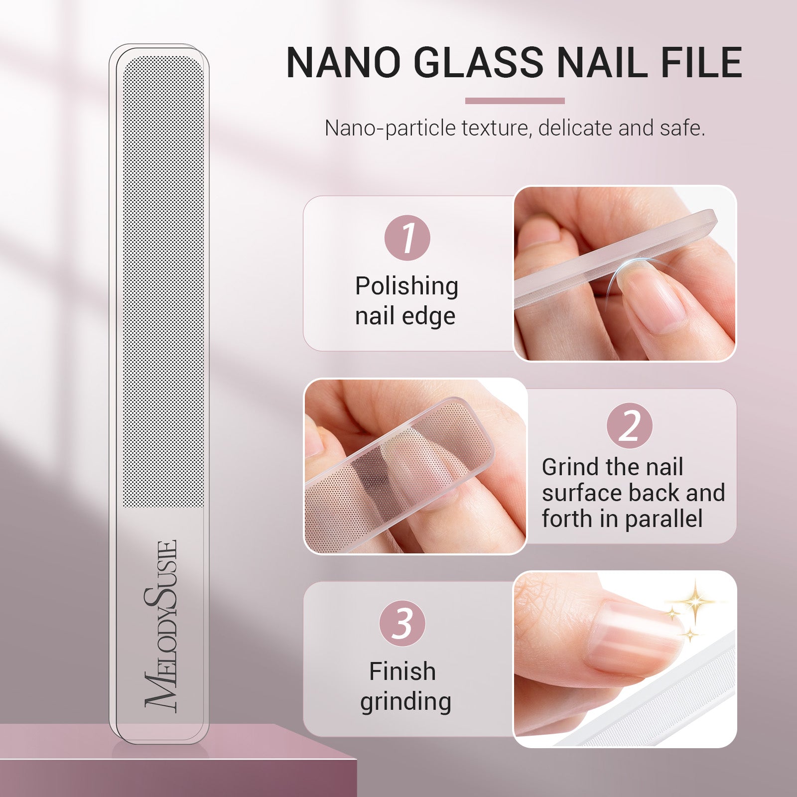 Stainless Steel Nail Clippers 3 in 1 Kit - Pink - 图片6