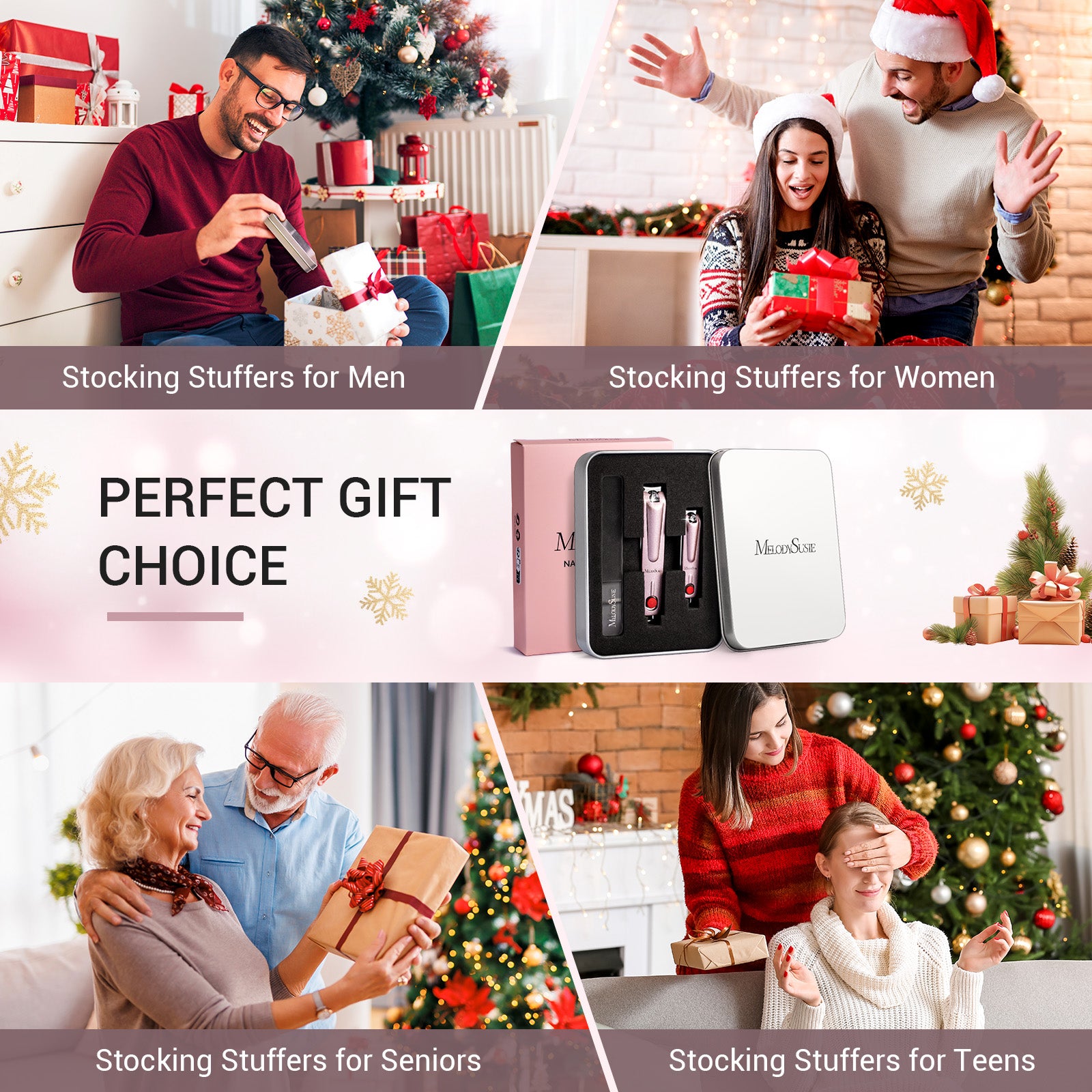 Stainless Steel Nail Clippers 3 in 1 Kit - Pink - 图片8