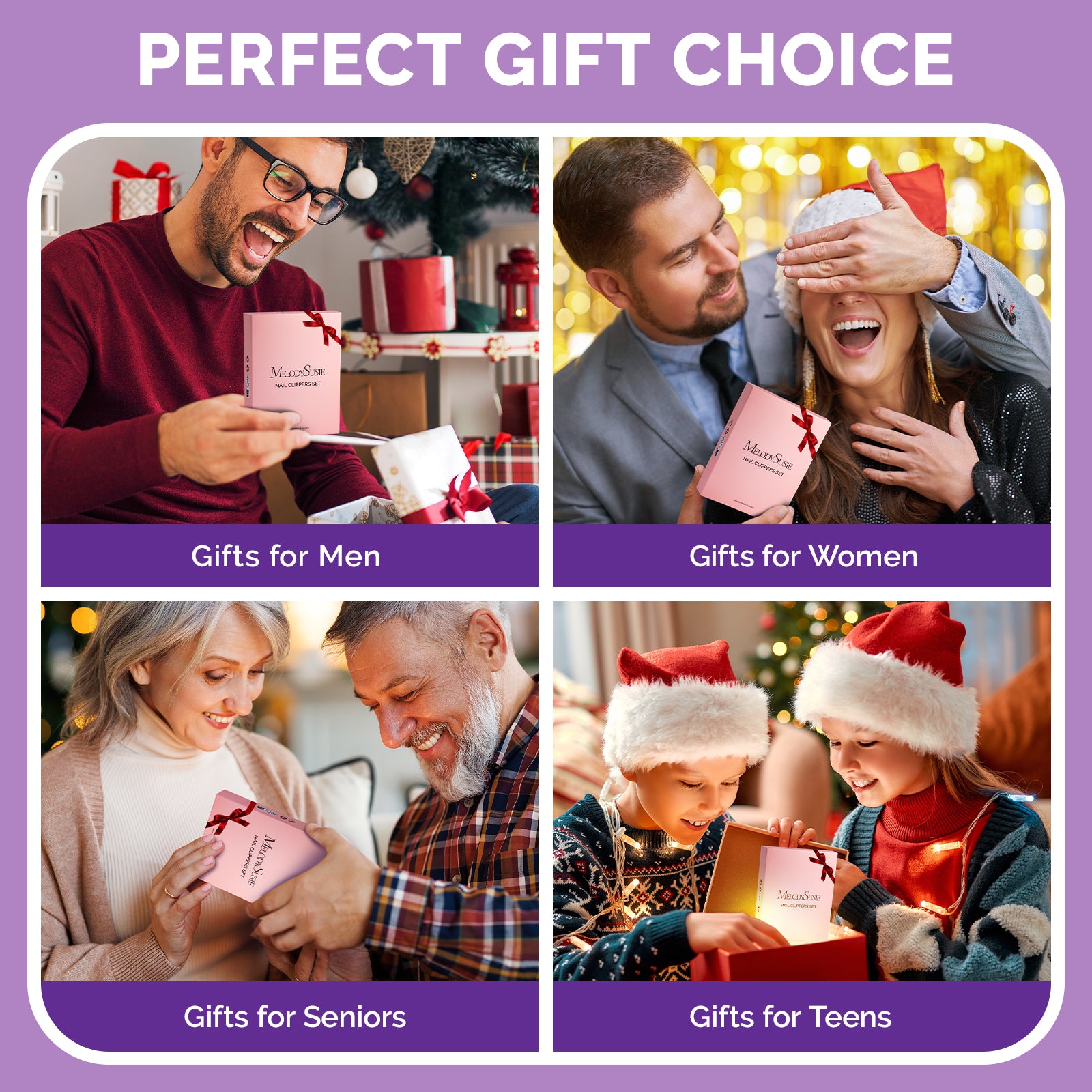 Stainless Steel Nail Clippers 4 in 1 Kit - Purple - 图片7