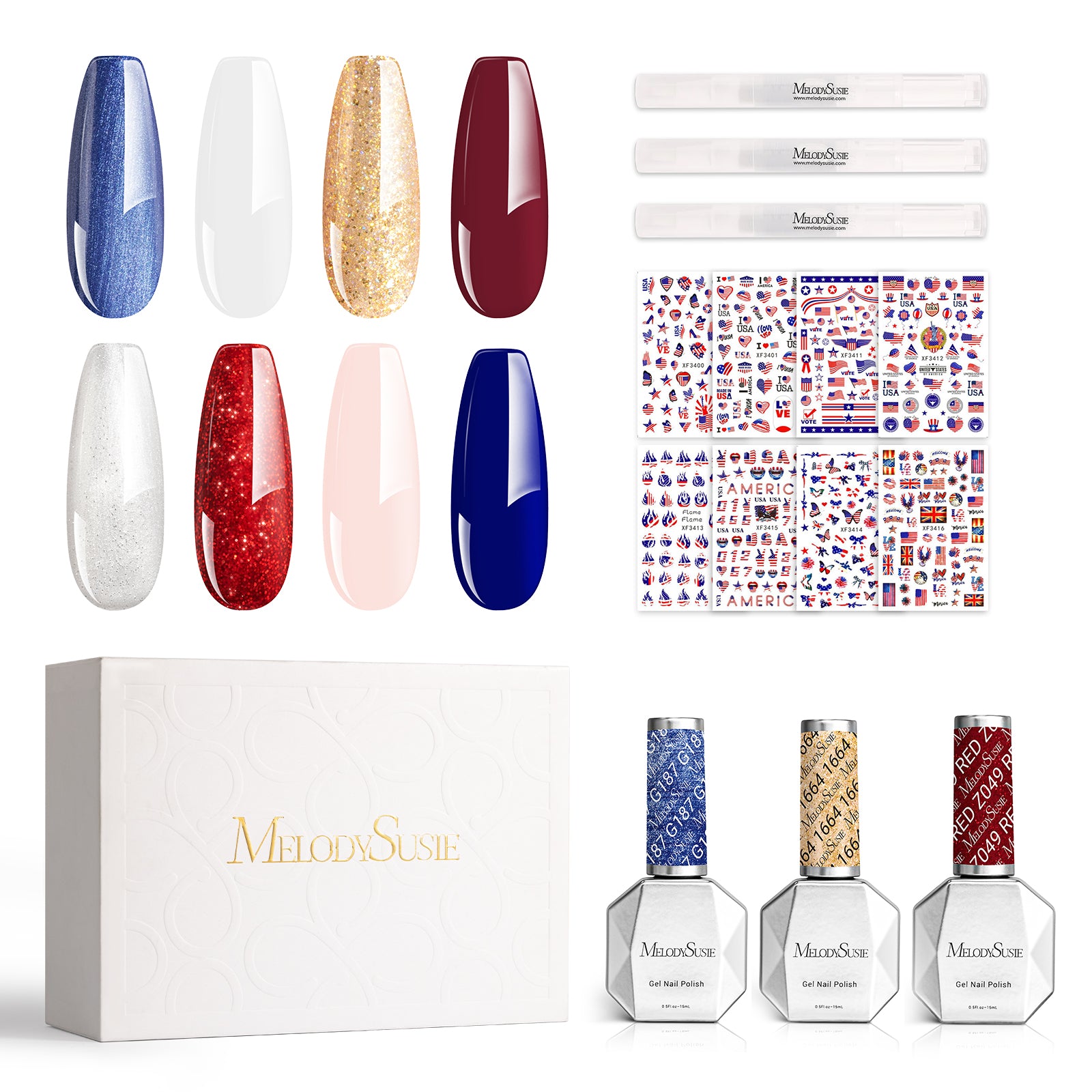 Independence Day Gel Nail Polish Gift Box - 8 Colors