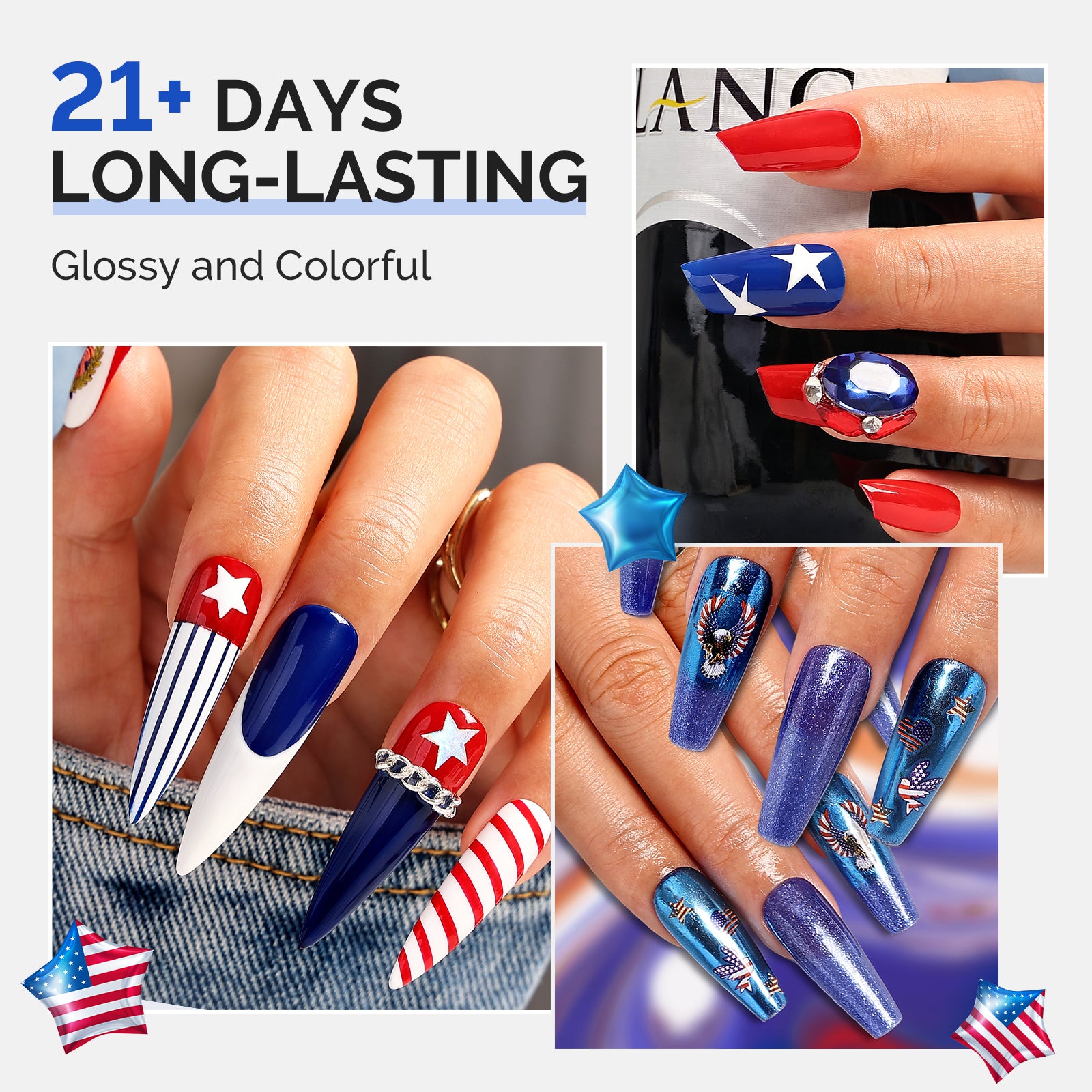 Independence Day Gel Nail Polish Gift Box - 8 Colors - 图片3