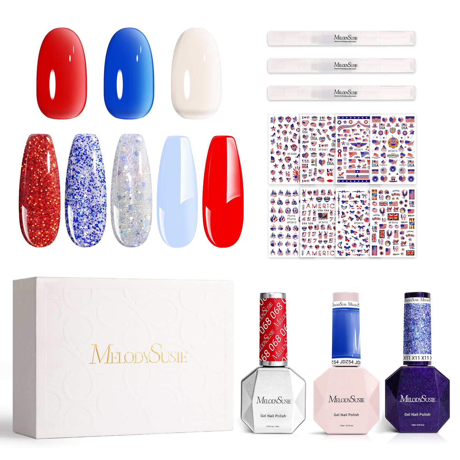 Independence Day Gel Nail Polish Gift Box - 8 Colors - 图片5