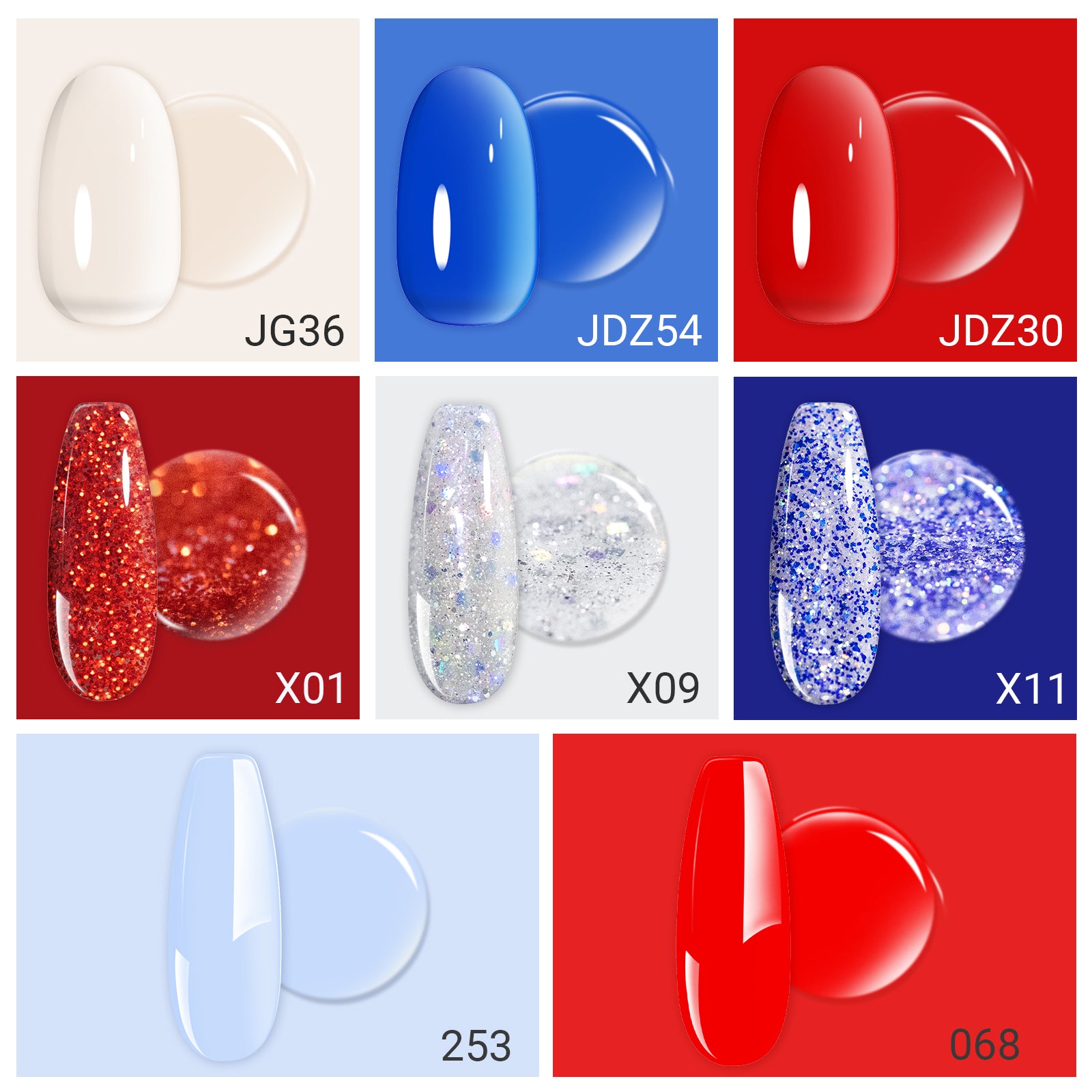 Independence Day Gel Nail Polish Gift Box - 8 Colors - 图片4