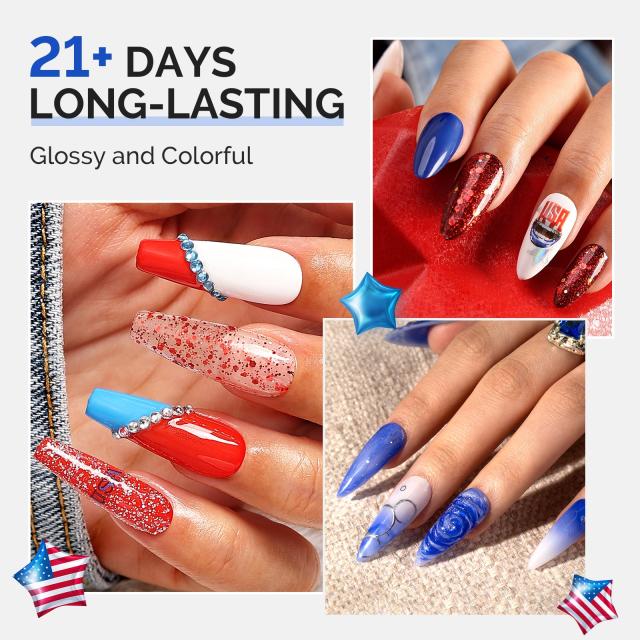 Independence Day Gel Nail Polish Gift Box - 8 Colors