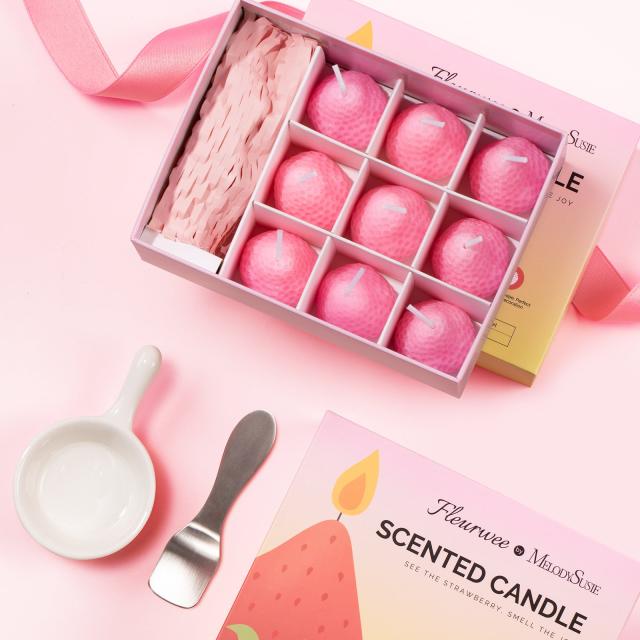 Strawberry-Shaped Scented Candle Gift Set