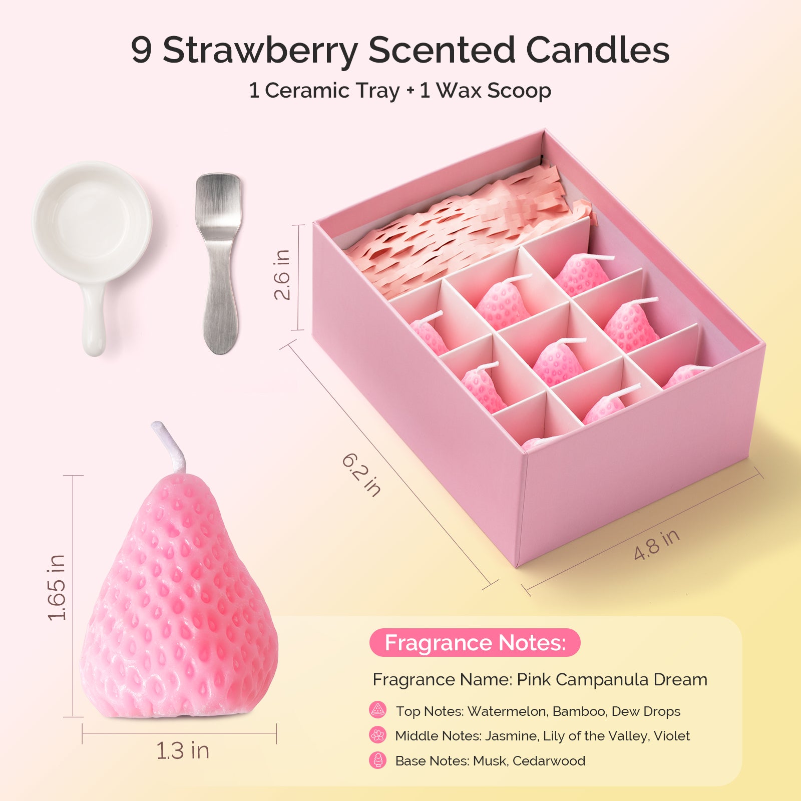 Strawberry-Shaped Scented Candle Gift Set - 图片12