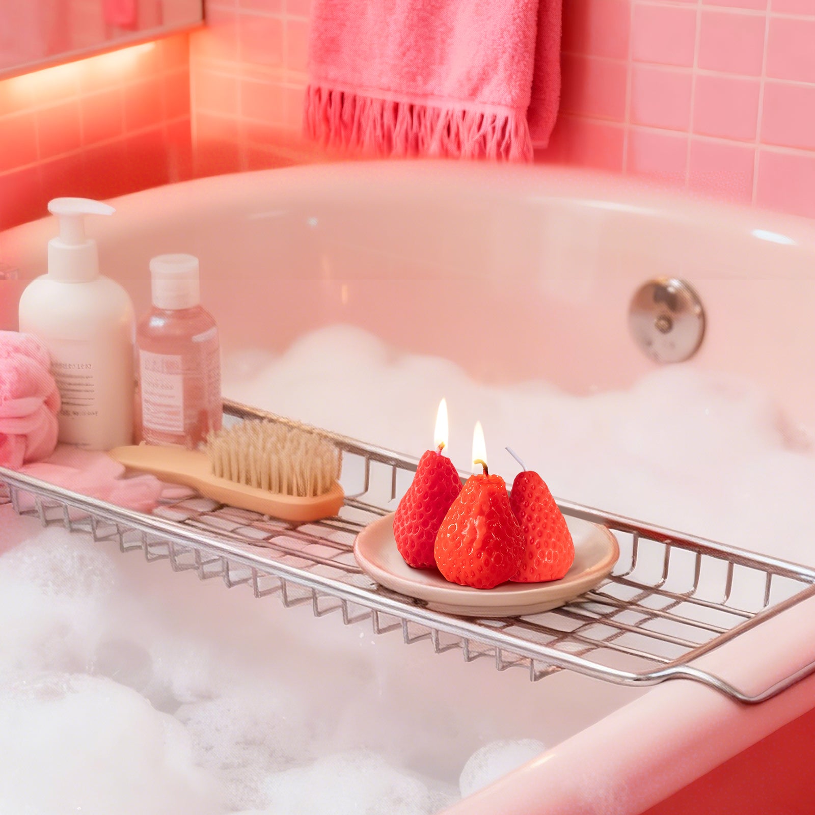 Strawberry-Shaped Scented Candle Gift Set - 图片7