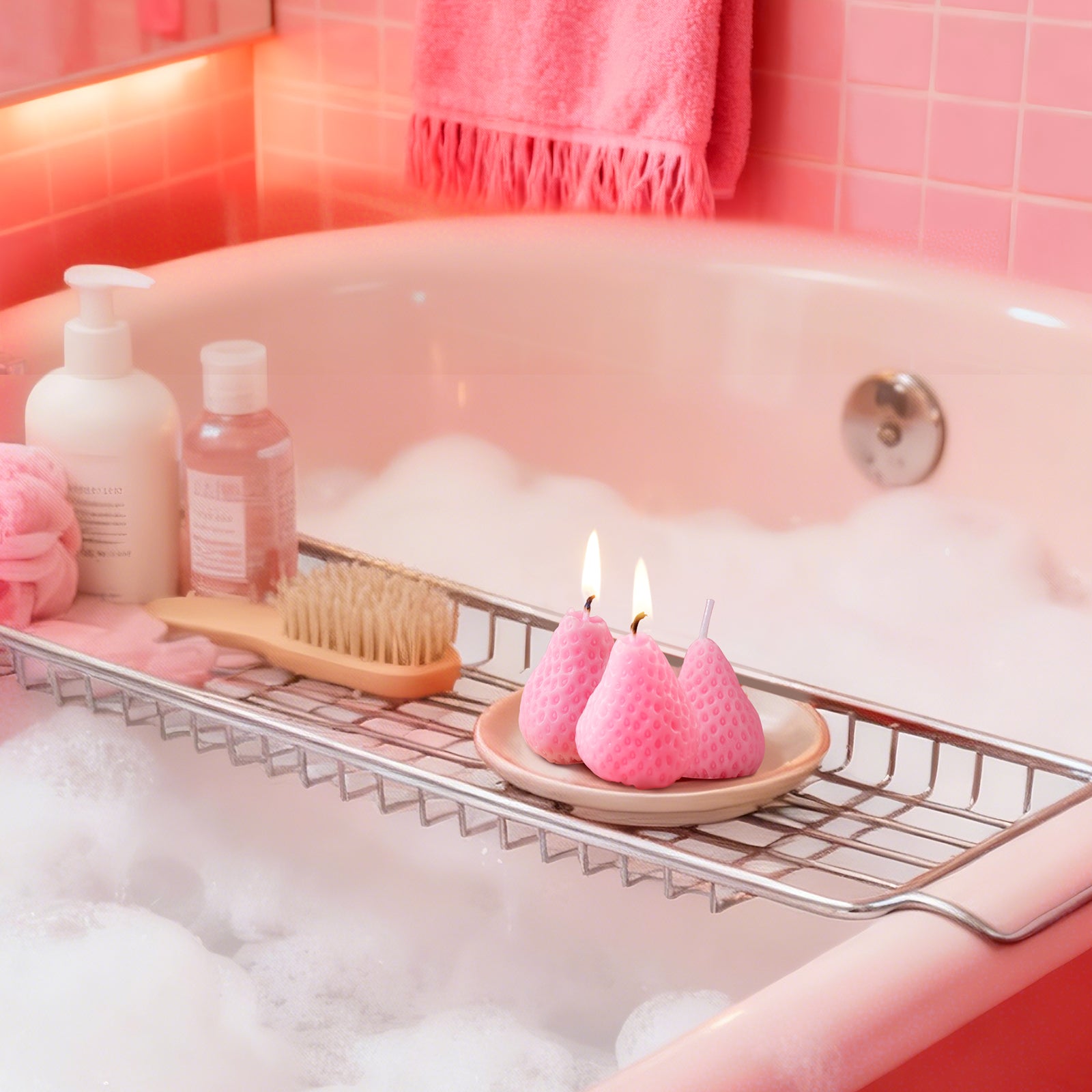 Strawberry-Shaped Scented Candle Gift Set - 图片16