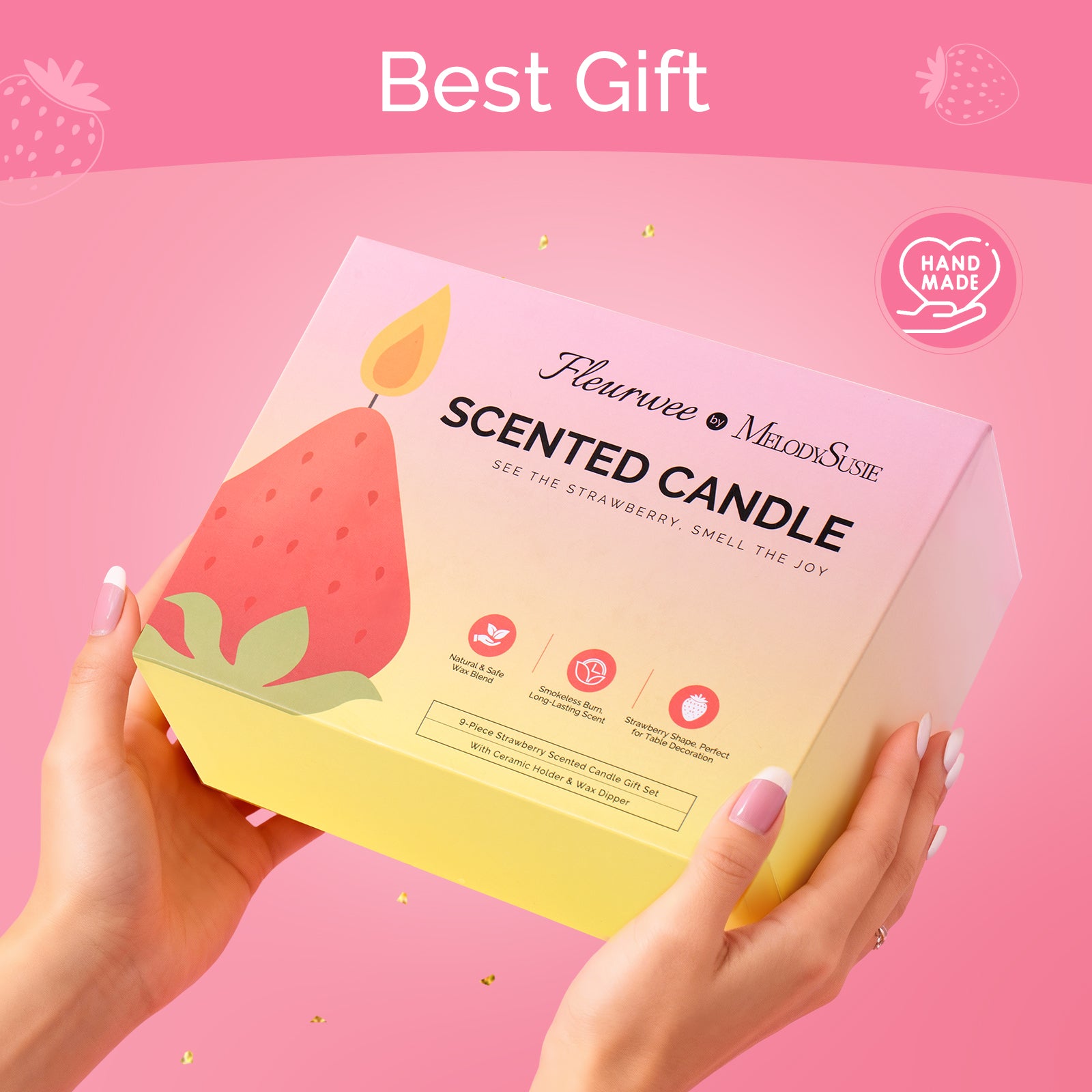 Strawberry-Shaped Scented Candle Gift Set - 图片13