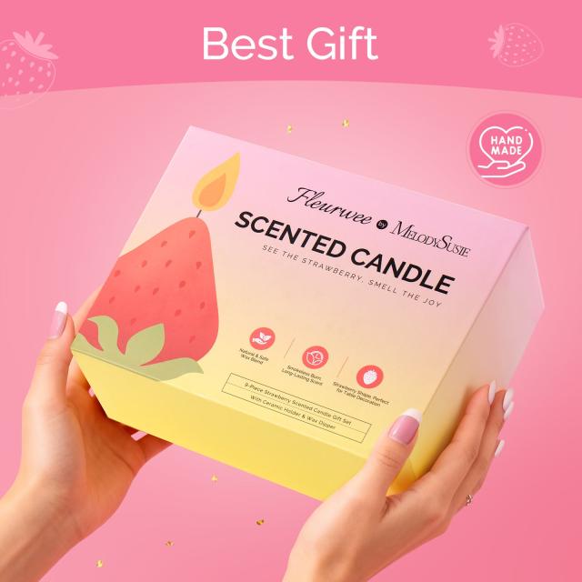 Strawberry-Shaped Scented Candle Gift Set