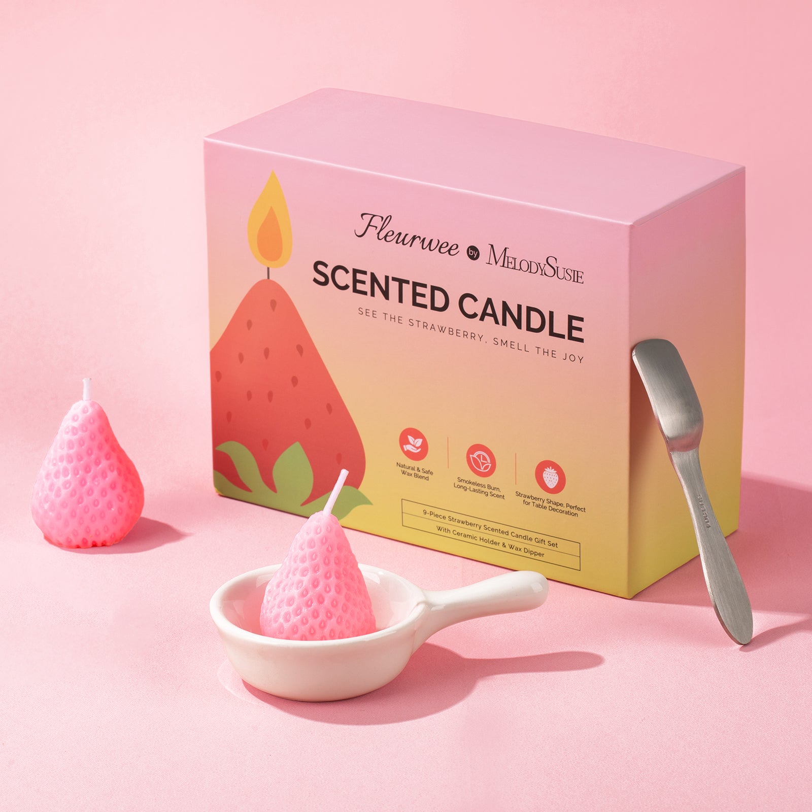 Strawberry-Shaped Scented Candle Gift Set - 图片10