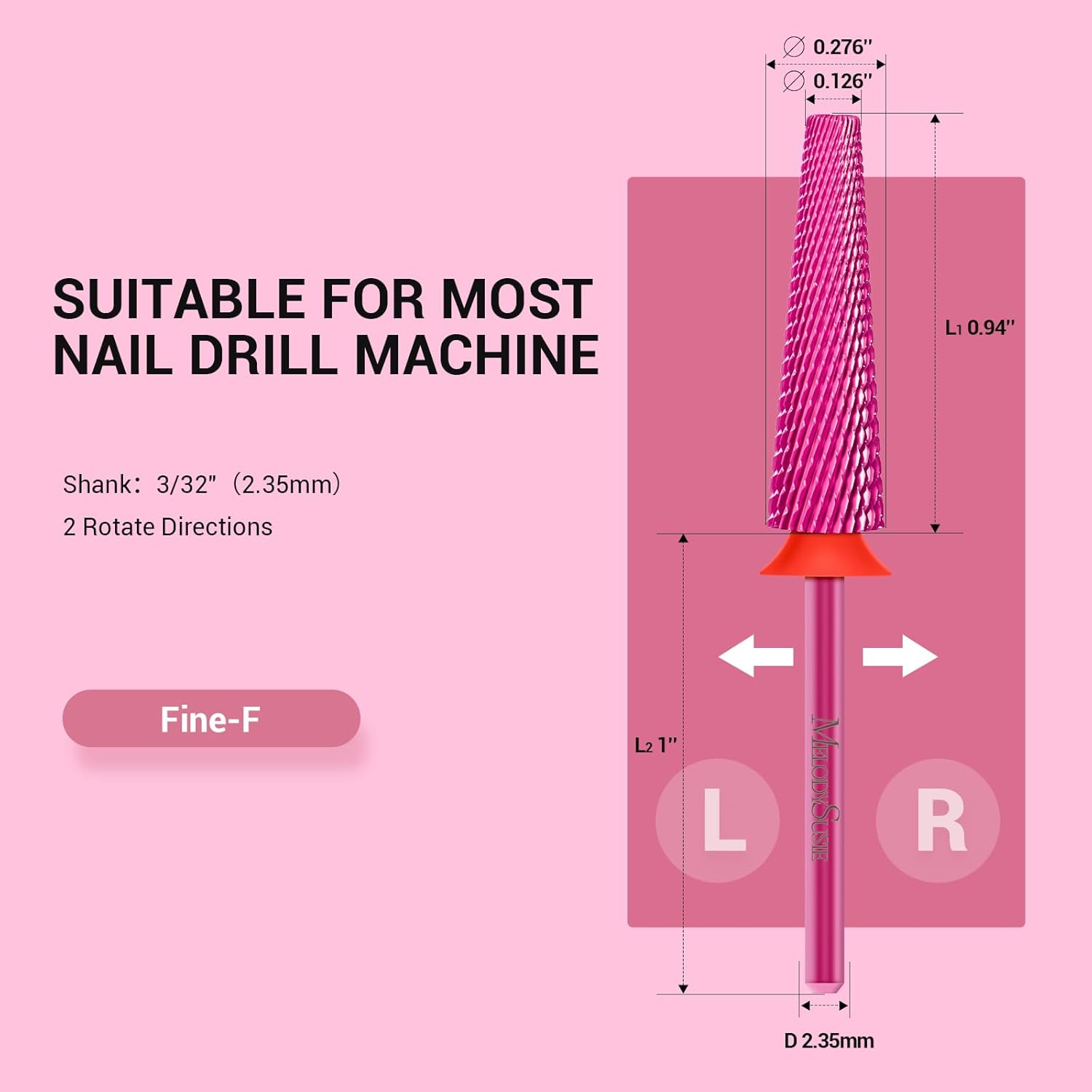 Super Long 5 in 1 Tungsten Carbide Nail Drill Bit - 图片2