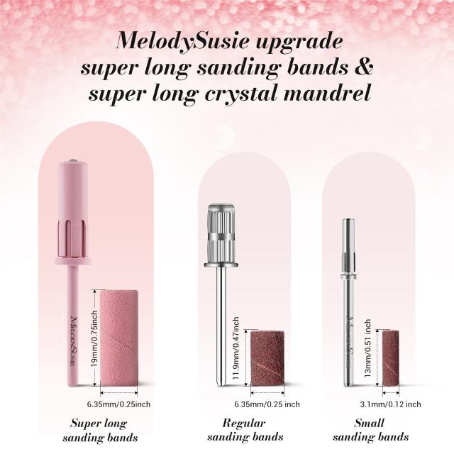 Super Long Sanding Bands with 6.65mm Crystal Mandrel Bit - 50 Pcs