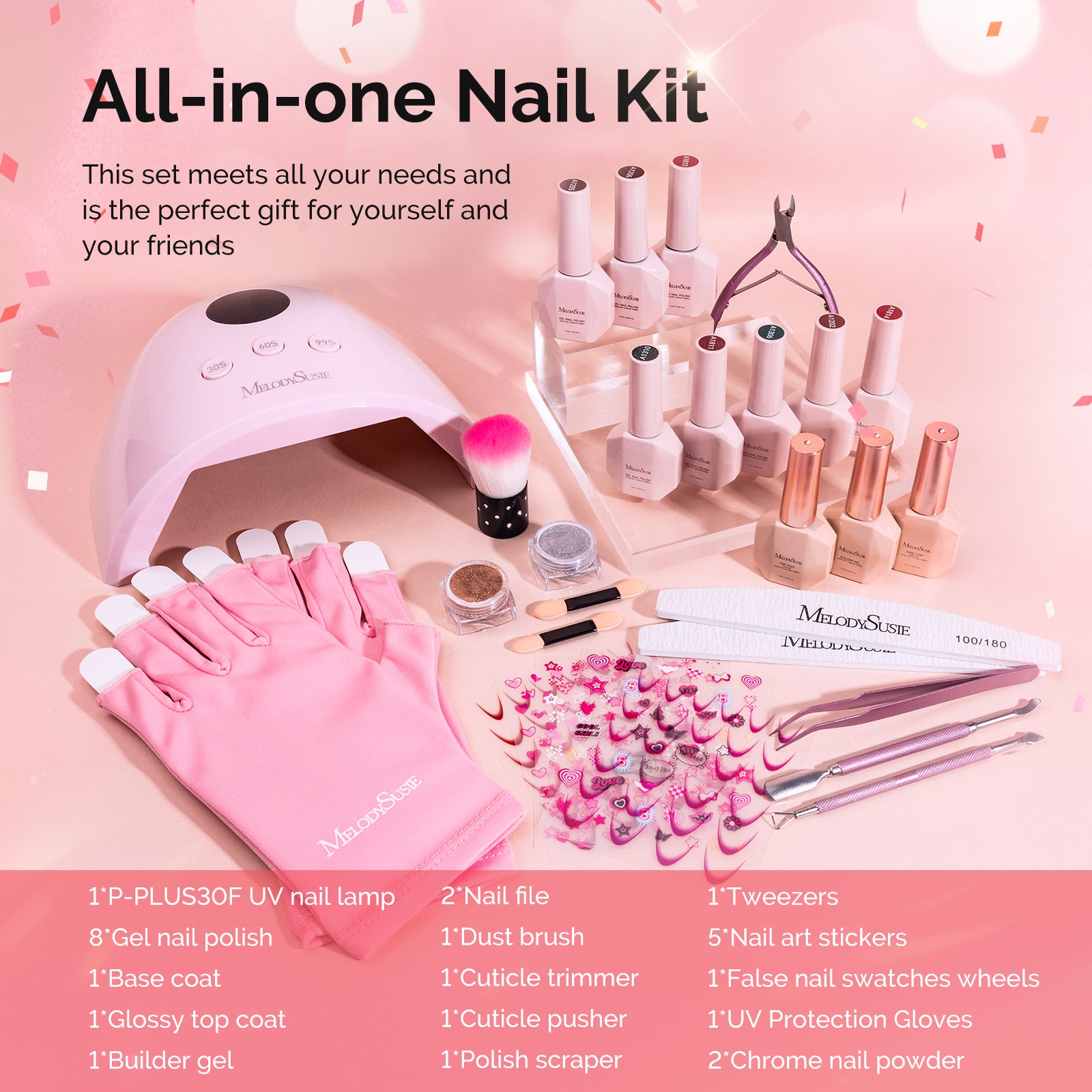 Gel Nail Polish Kit with UV Light P-PLUS30F - 图片7