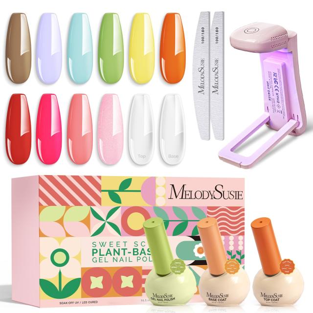 Plant-Based HEMA-Free & HPMA-Free & TPO-Free Gel Nail Polish 12Pcs Dopamine Set - US ONLY