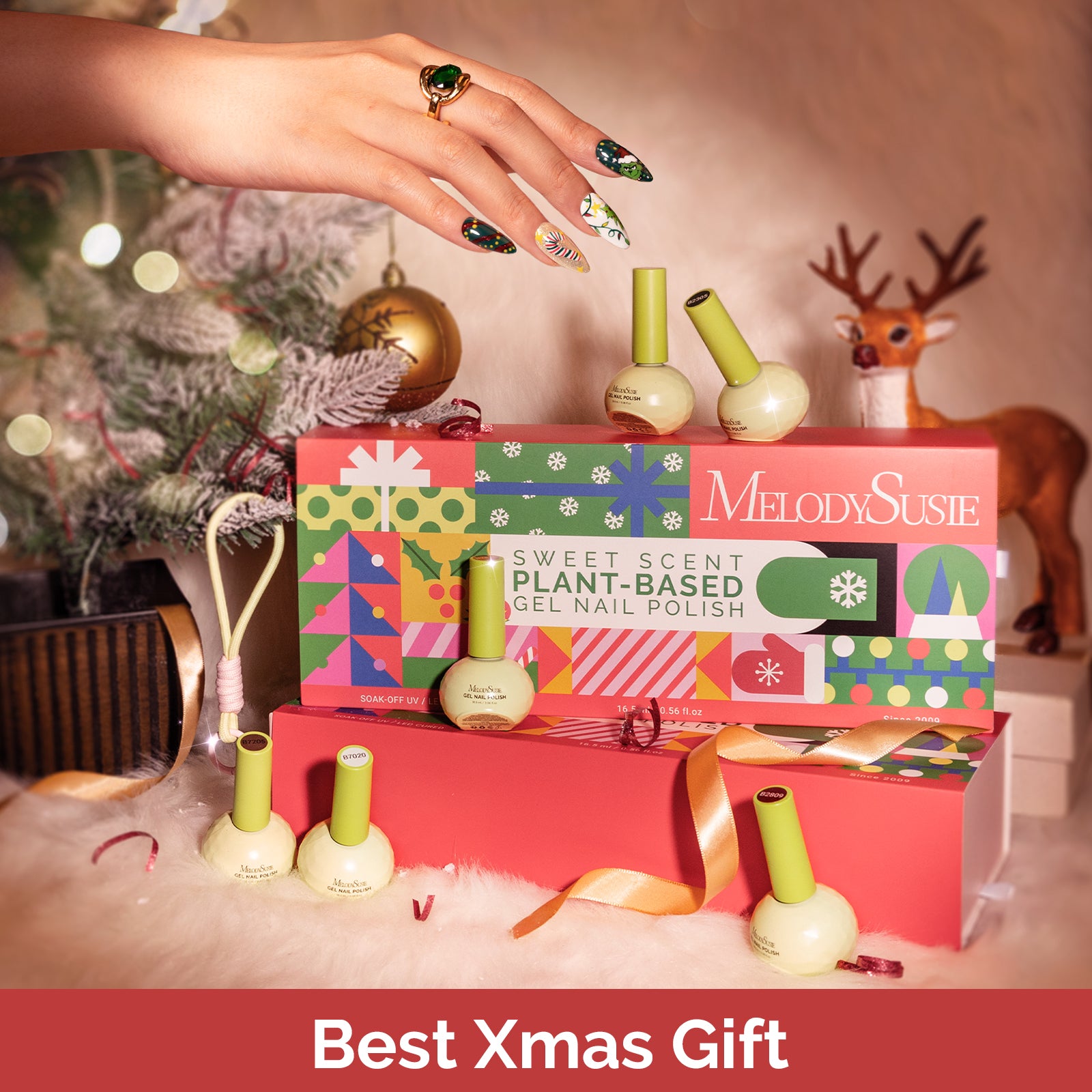 Plant-Based HEMA-Free & HPMA-Free & TPO-Free Gel Nail Polish Set - Christmas Set 16.5ml 6Pcs - 图片2