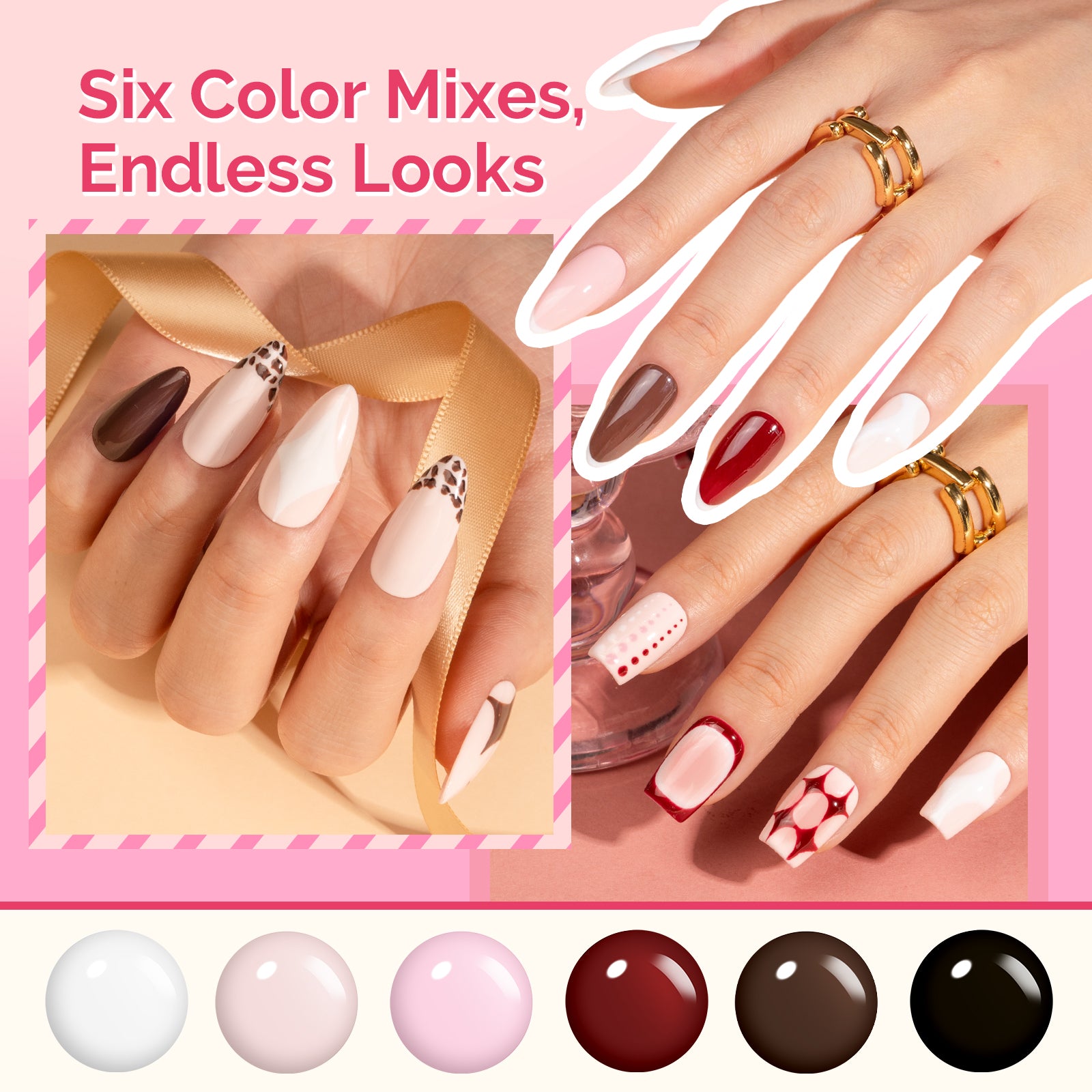 Plant-Based HEMA-Free & HPMA-Free & TPO-Free Gel Nail Polish Set - Classic Outfit Set 16.5ml 6Pcs - 图片2