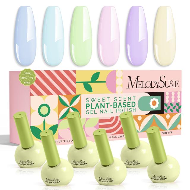 Plant-Based HEMA-Free & HPMA-Free & TPO-Free Gel Nail Polish Set - Crimberry Spark Set 16.5ml 6Pcs