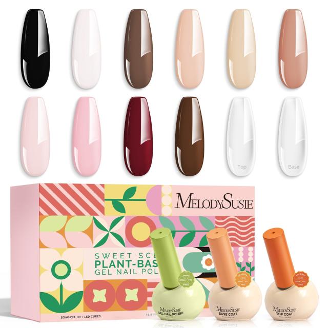Plant-Based HEMA-Free & HPMA-Free & TPO-Free Gel Nail Polish Set - Pink Nude Set 16.5ml 6Pcs
