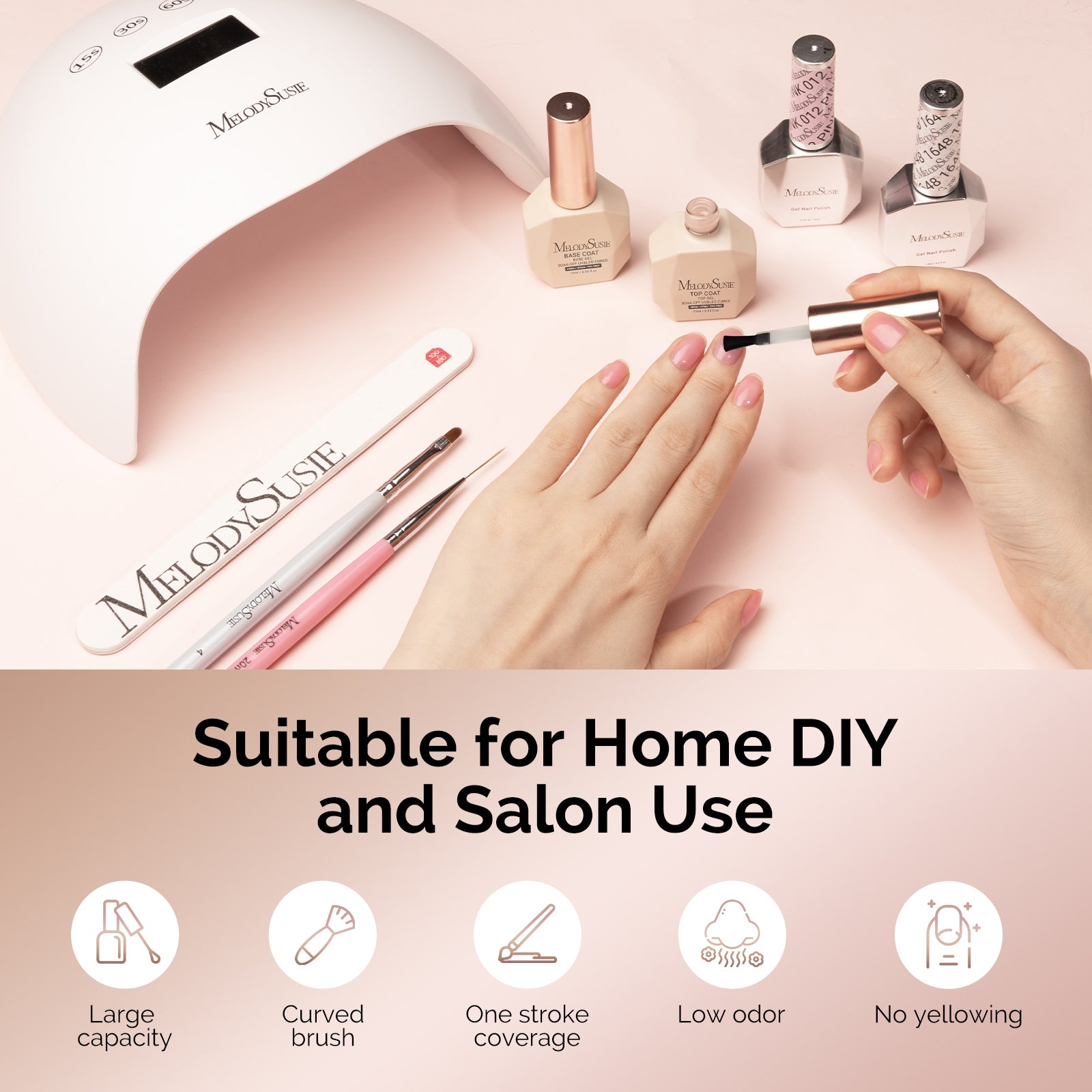 Top Coat & Base Coat 2Pcs - HEMA-Free & HPMA-Free & TPO-Free Gel Nail Polish 0.5 fl oz/15ml - 图片6