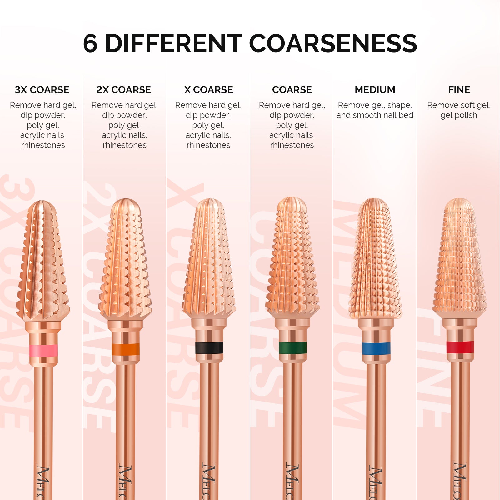Tornado Tungsten Carbide Nail Drill Bits - Rose Gold - 图片5