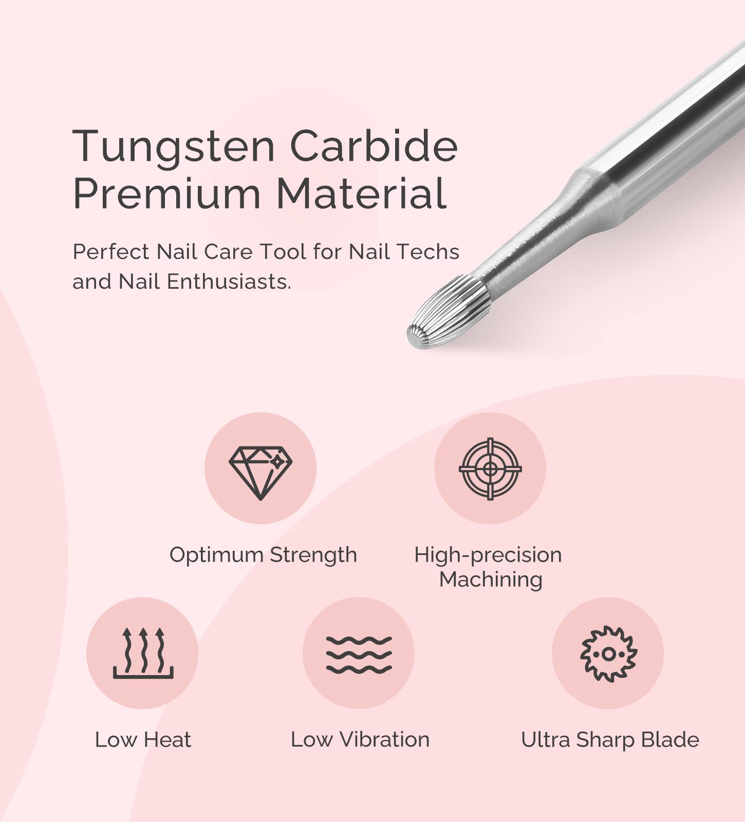 Tungsten Carbide Cuticle Cleaner Nail Drill Bit - 图片4