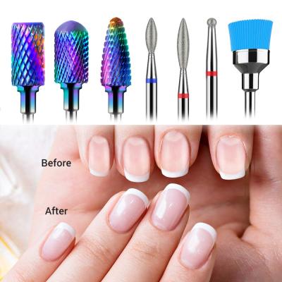 Tungsten Carbide Diamond Nail Drill Bits Set 7Pcs
