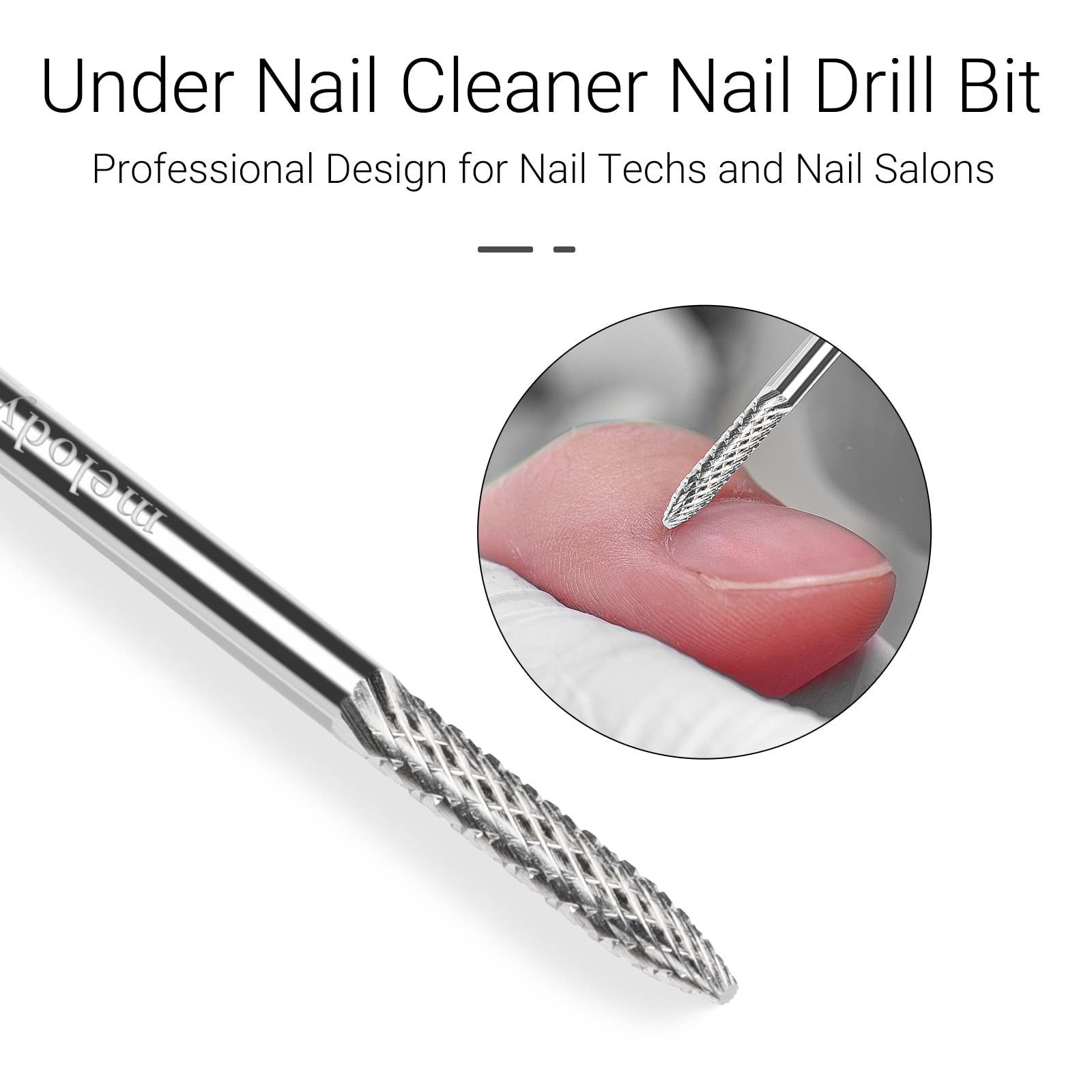 Tungsten Carbide Safety Under Nail Cleaner Nail Drill Bit Silver - 图片2