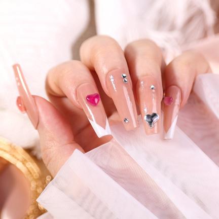 UV Light Color Change Peach Heart Rhinestones for Nail Art Decoration