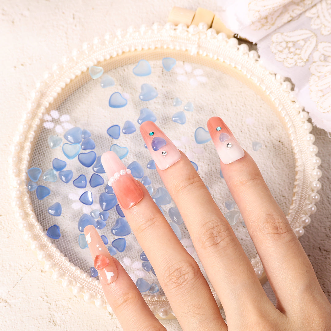 UV Light Color Change Peach Heart Rhinestones for Nail Art Decoration - 图片12