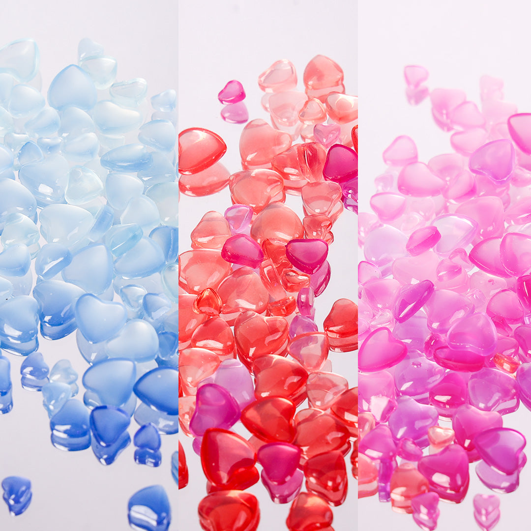 UV Light Color Change Peach Heart Rhinestones for Nail Art Decoration - 图片4