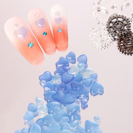 UV Light Color Change Peach Heart Rhinestones for Nail Art Decoration