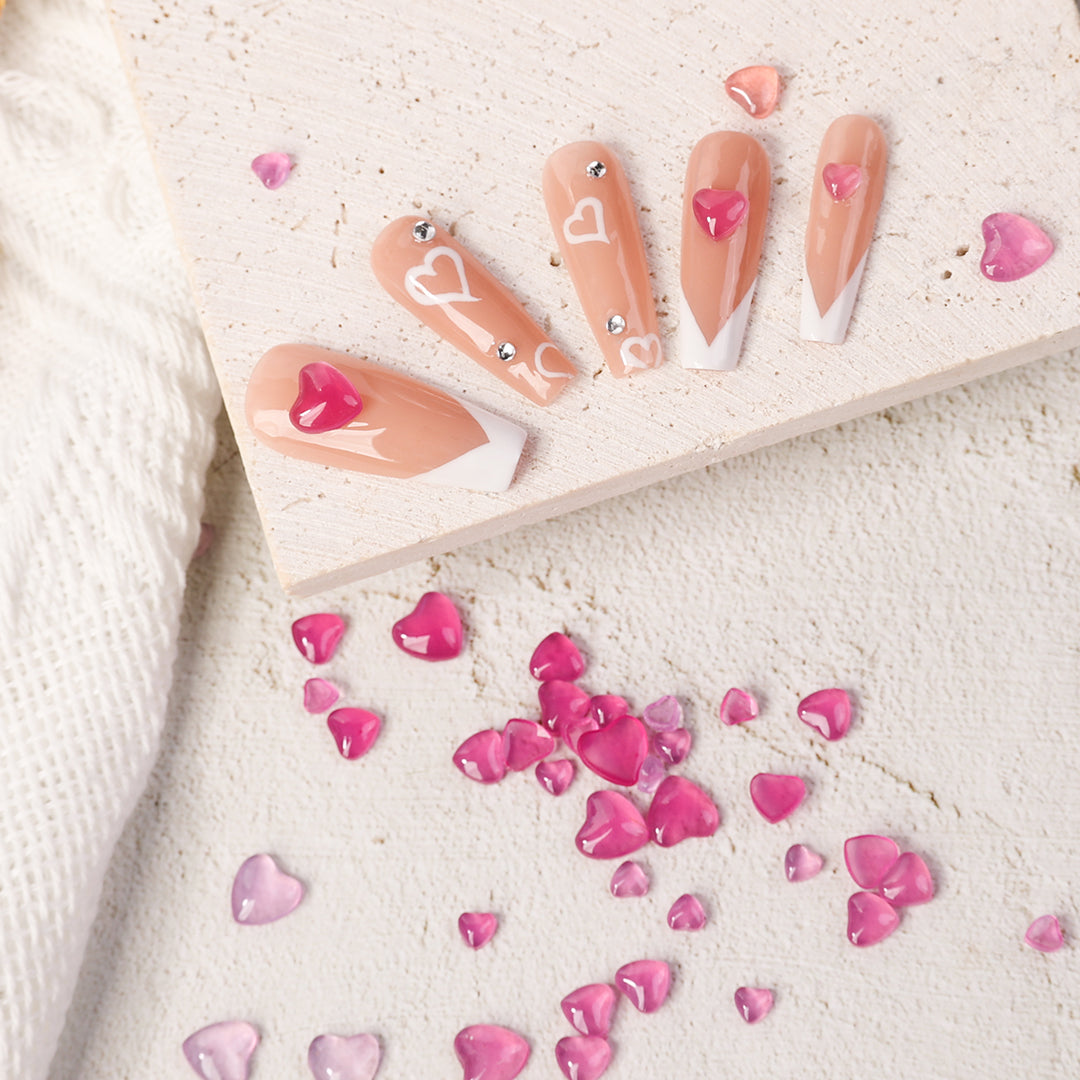 UV Light Color Change Peach Heart Rhinestones for Nail Art Decoration - 图片7
