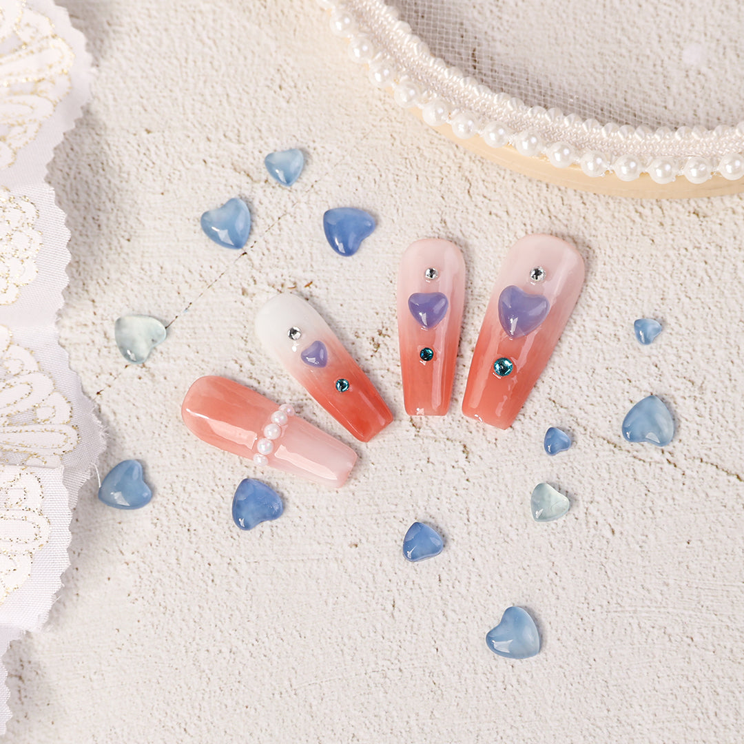 UV Light Color Change Peach Heart Rhinestones for Nail Art Decoration - 图片8