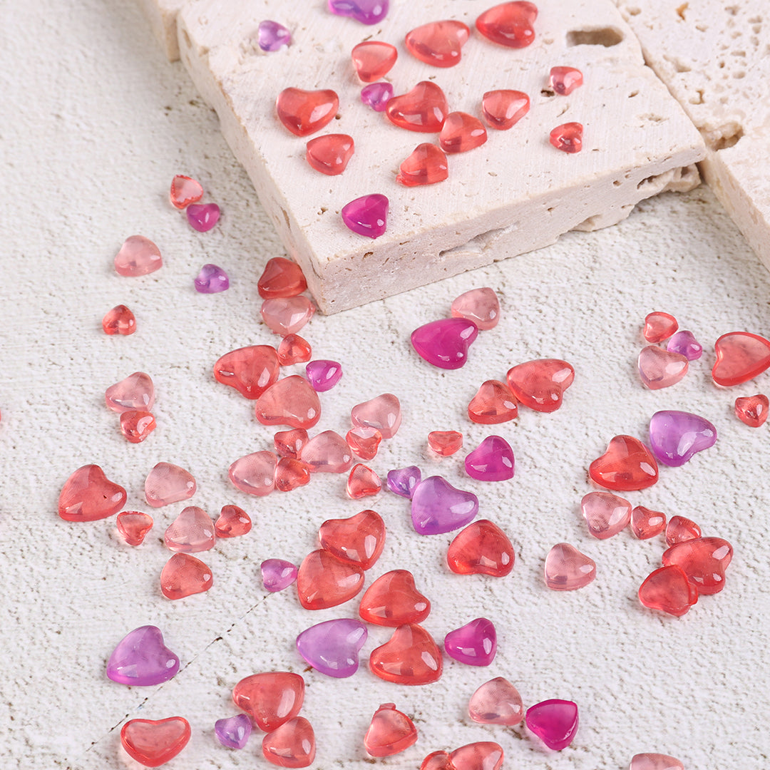 UV Light Color Change Peach Heart Rhinestones for Nail Art Decoration - 图片2