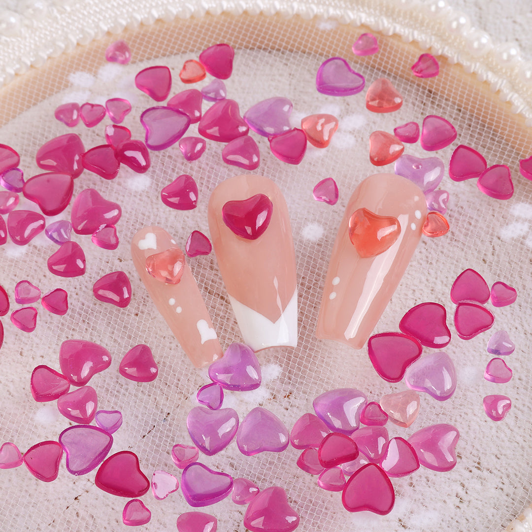 UV Light Color Change Peach Heart Rhinestones for Nail Art Decoration - 图片9