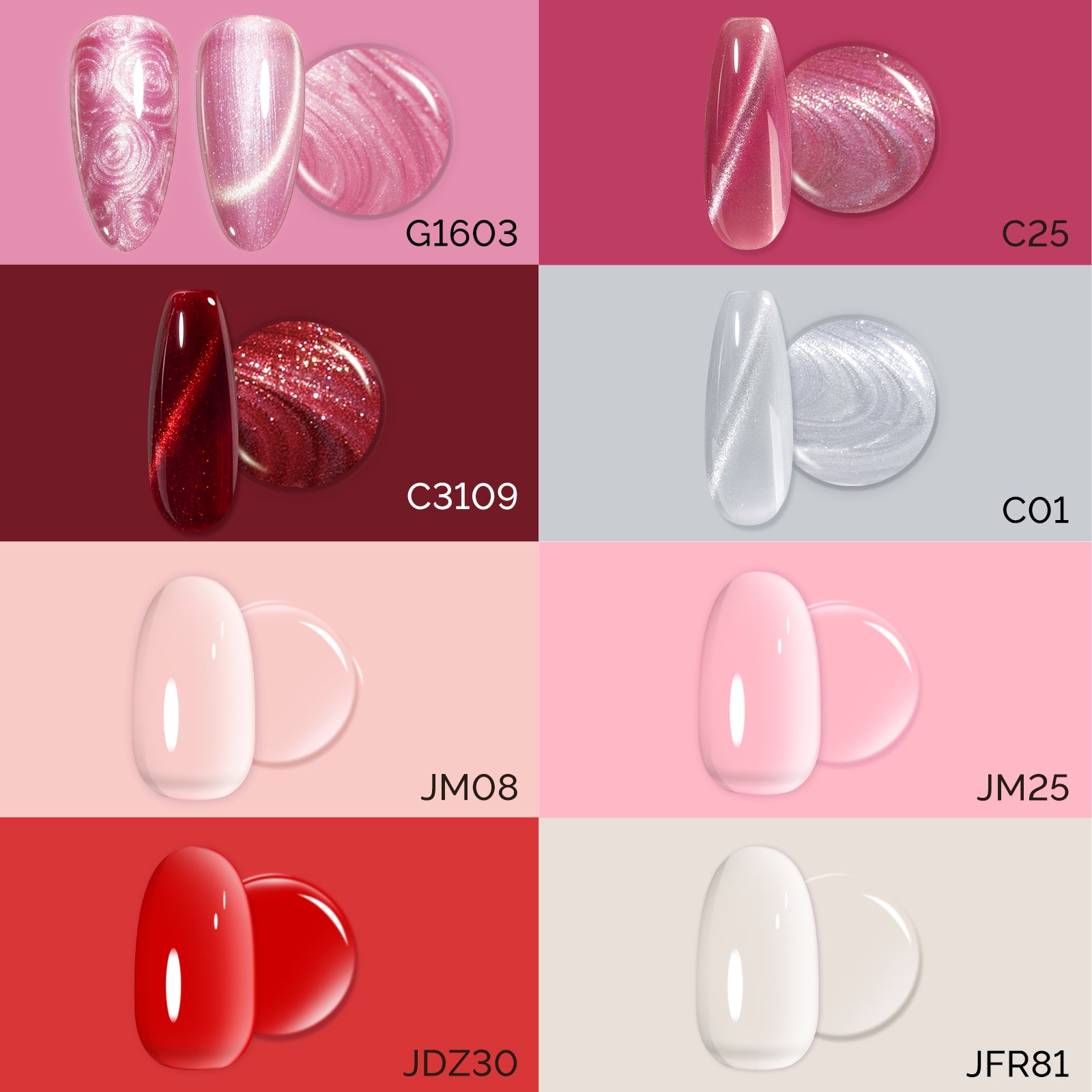 Valentine's Day Gel Nail Polish Love Sparkle Set - 8 Colors - 图片3