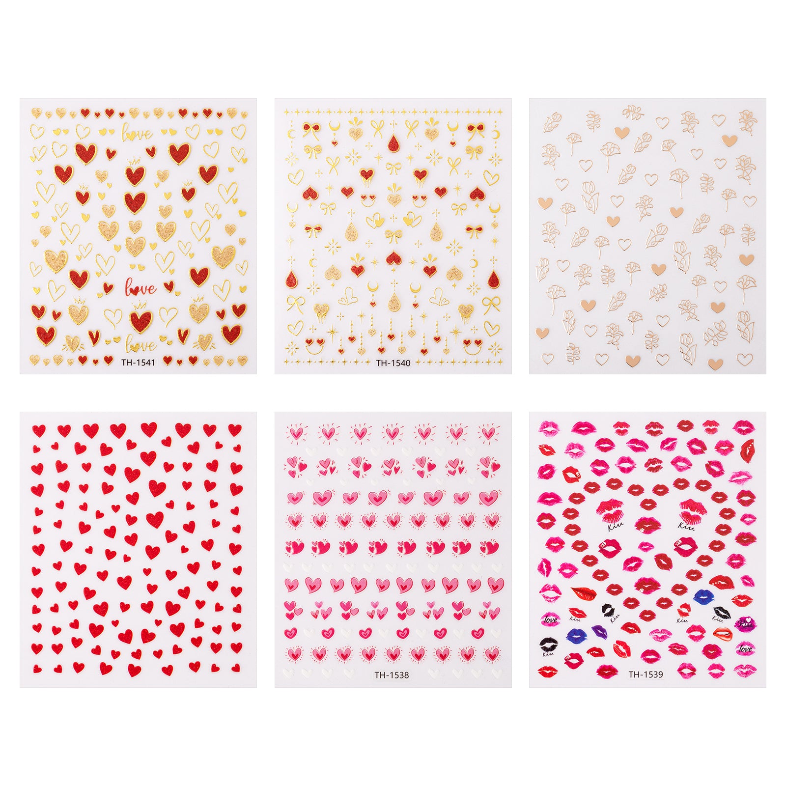 Valentine's Day Themed Nail Art Stickers