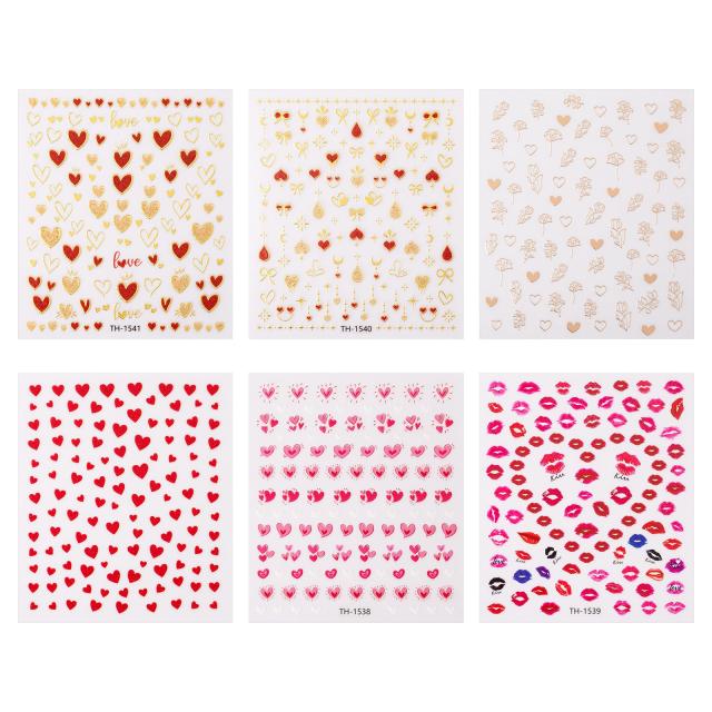 Valentine's Day Themed Nail Art Stickers