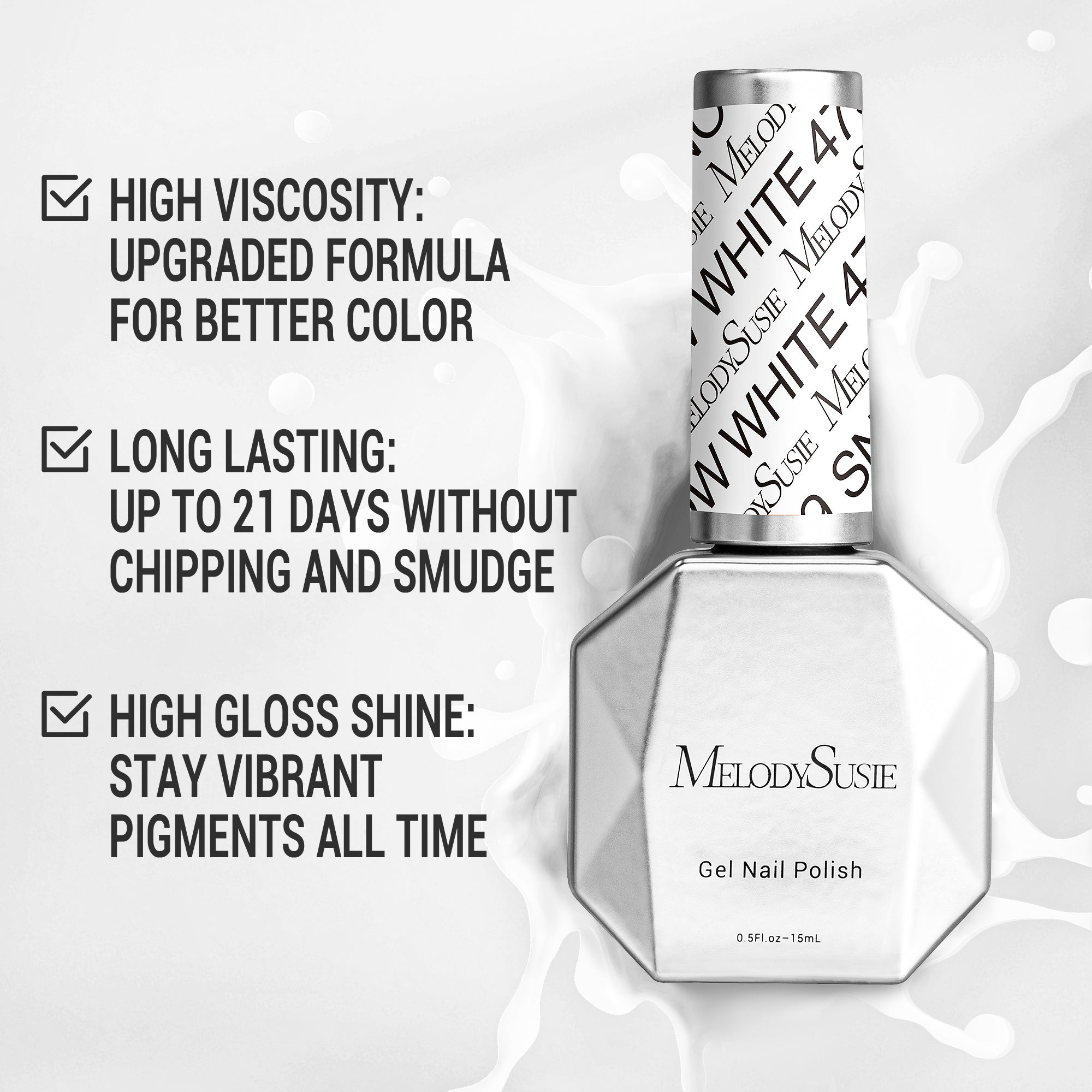 479 Snow White - TPO-Free Thick Gel Nail Polish(15ml) - 图片3